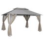 Voir la diapositive 2 : GARDENSTAR Tonelle de jardin avec double auvent - Acier - 300x400x260cm - Beige