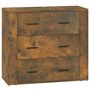 Voir la diapositive 2 : VIDAXL Buffet Chene fume 80x33x70 cm Bois d'ingenierie