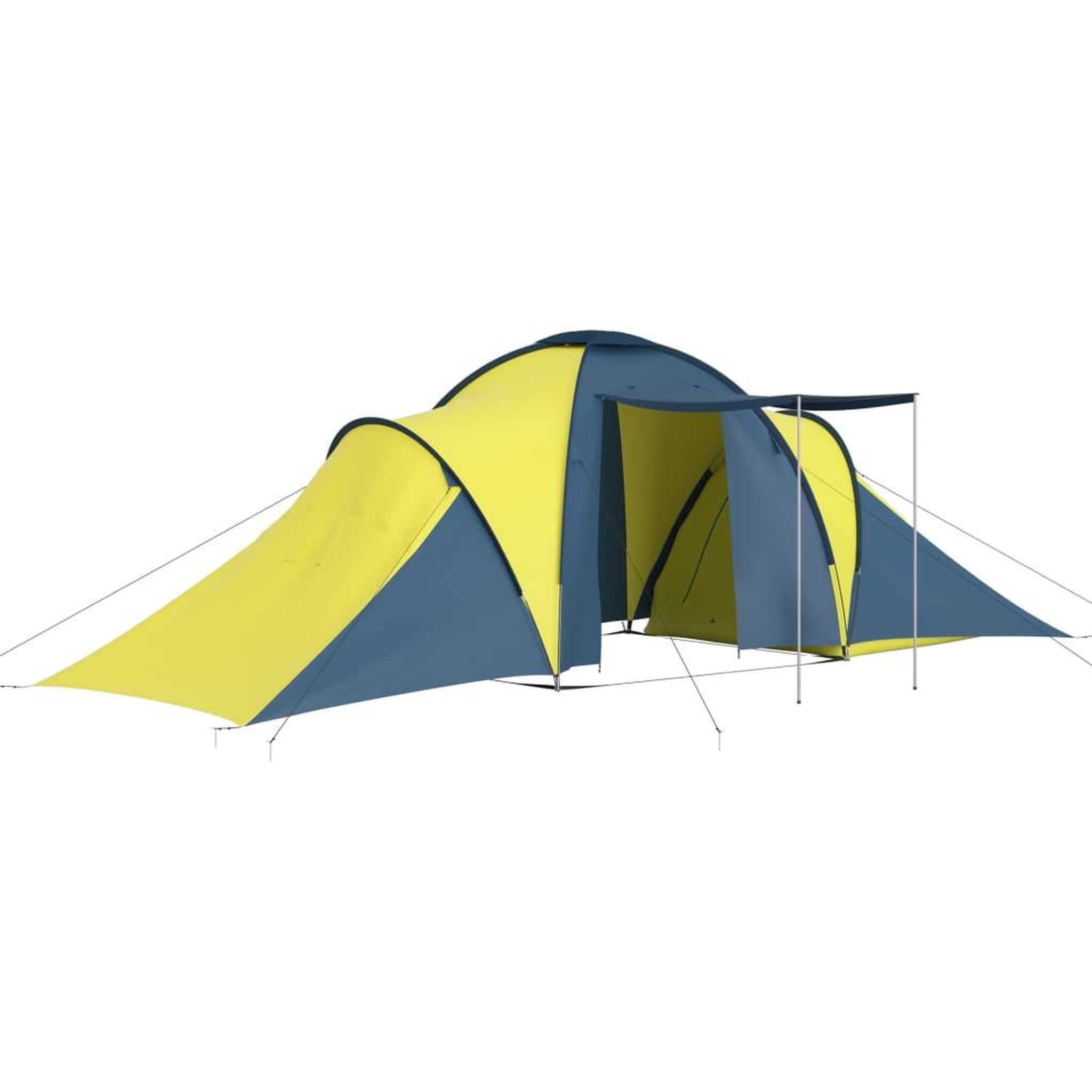 Voir la diapositive 2 : VIDAXL Tente de camping pour 6 personnes bleu et jaune