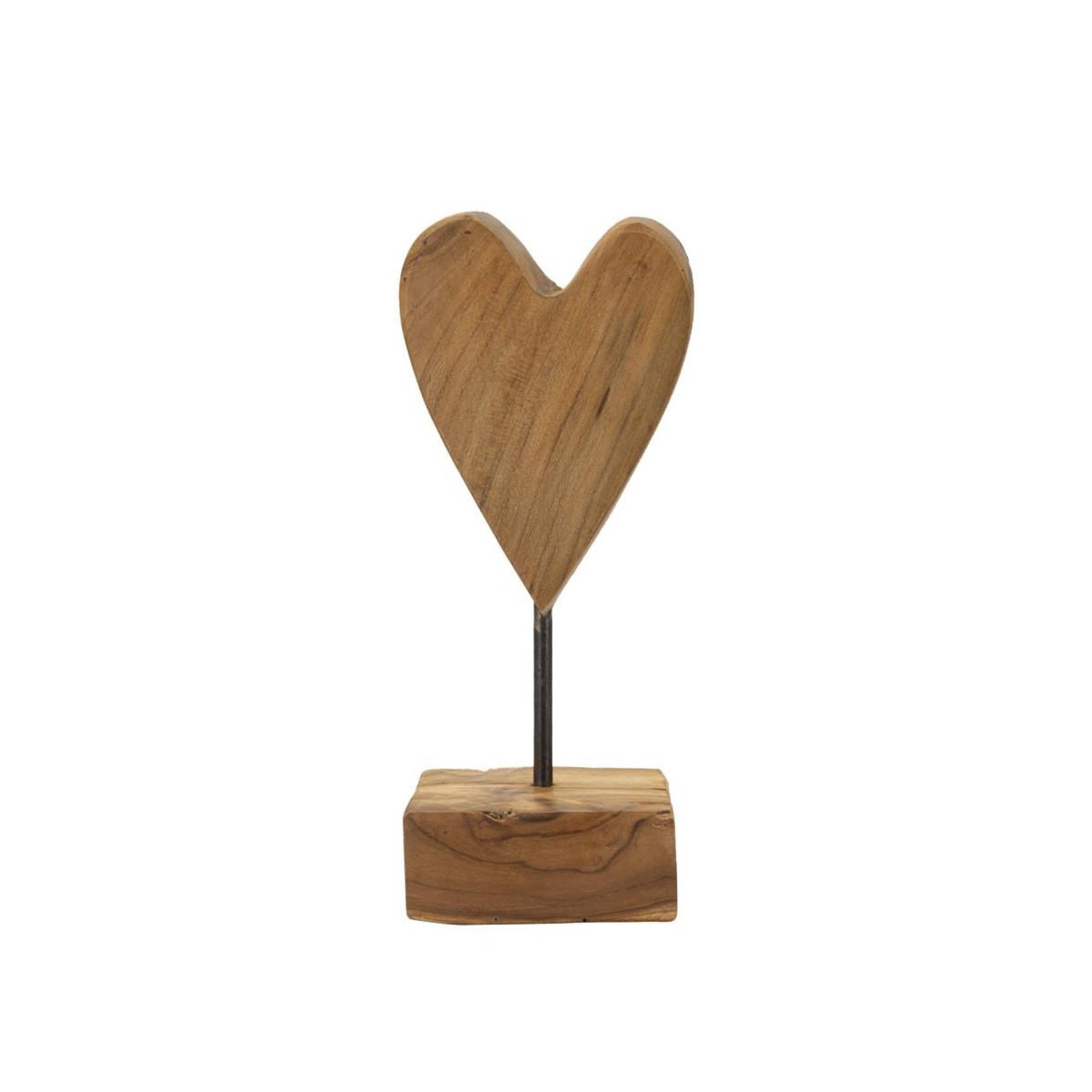Paris Prix Objet déco en teck  cœur  25cm naturel