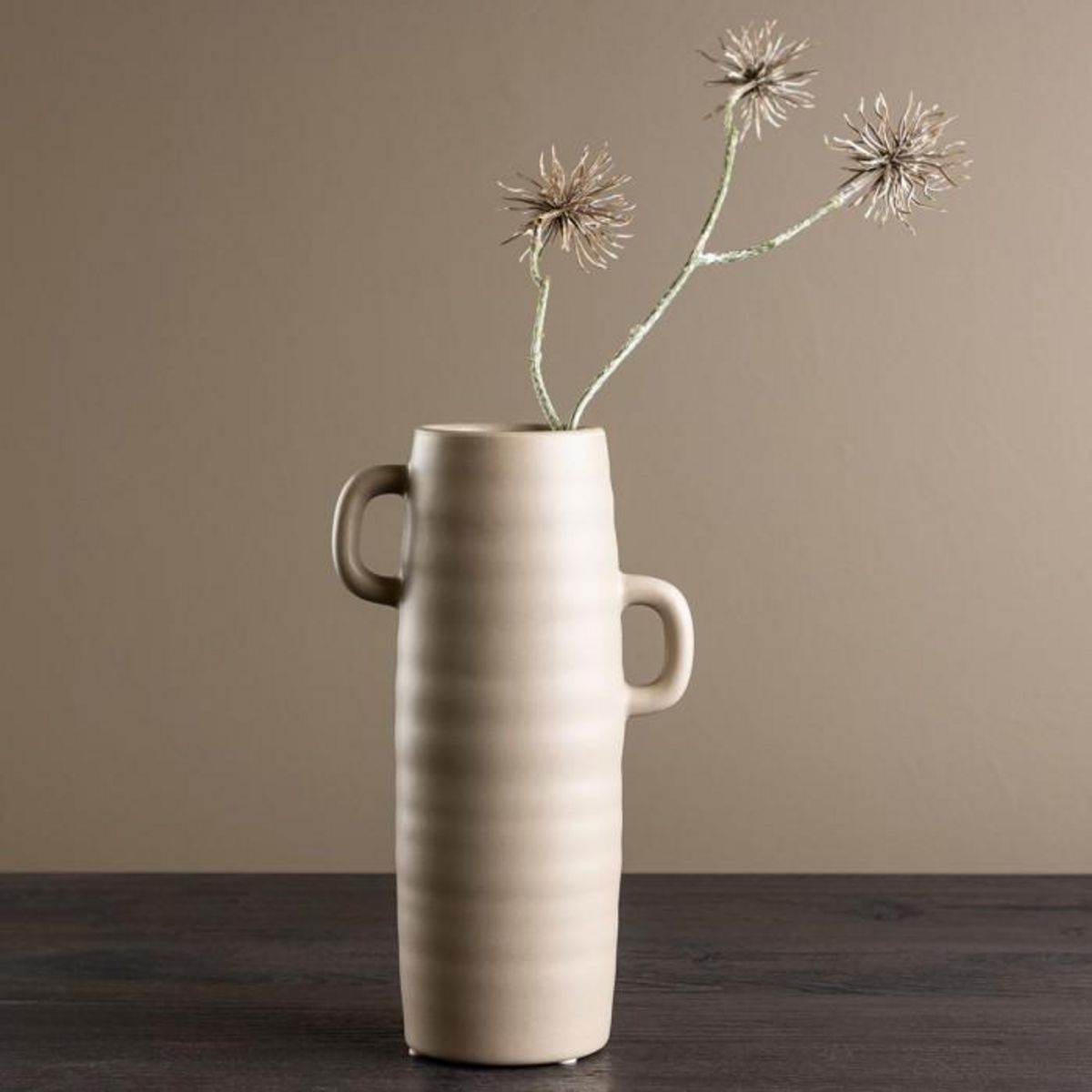 Paris Prix Vase Ondulé en Céramique  Cent  25cm Marron