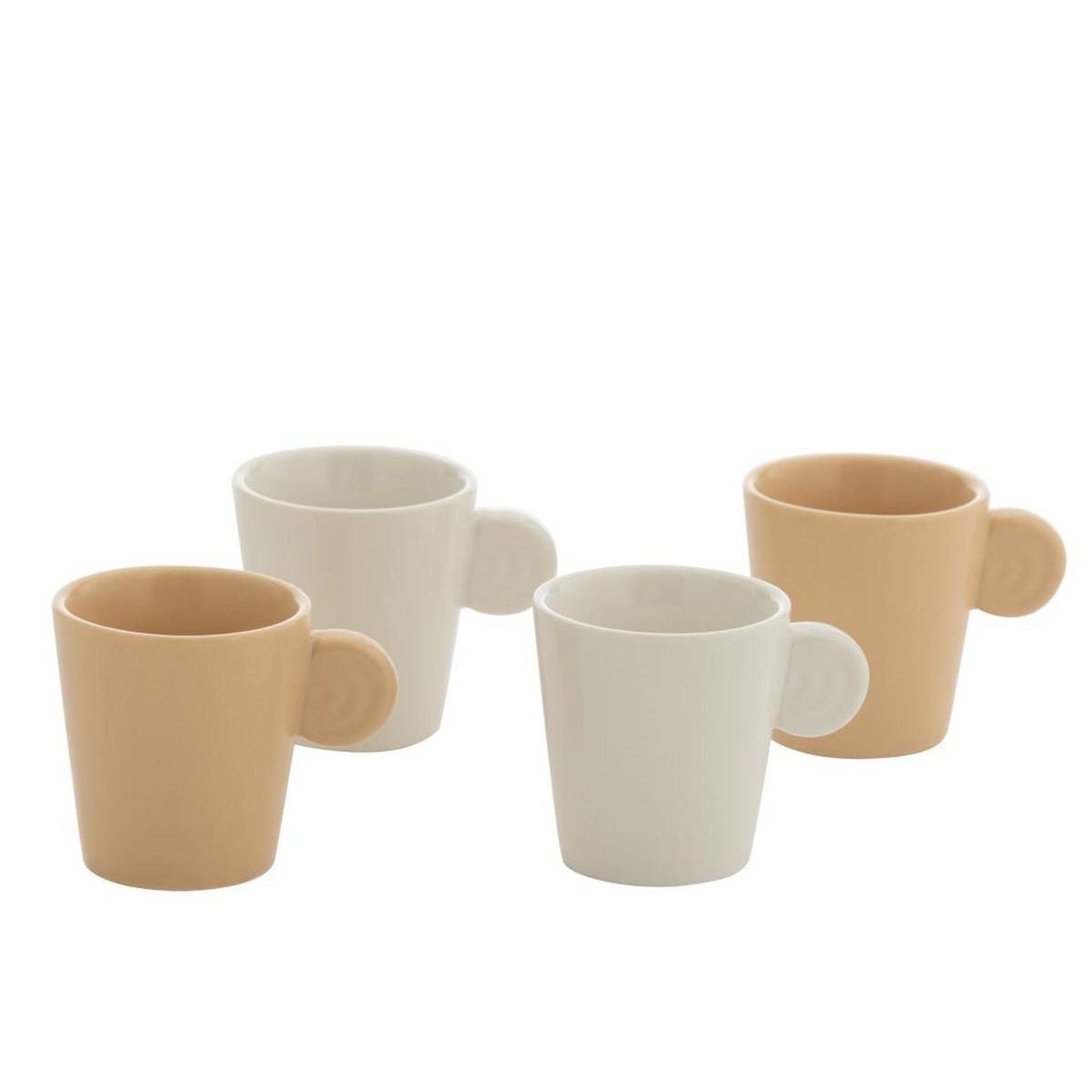 Voir la diapositive 2 : J-LINE Lot de 4 tasses  avery  22cl crème & blanc