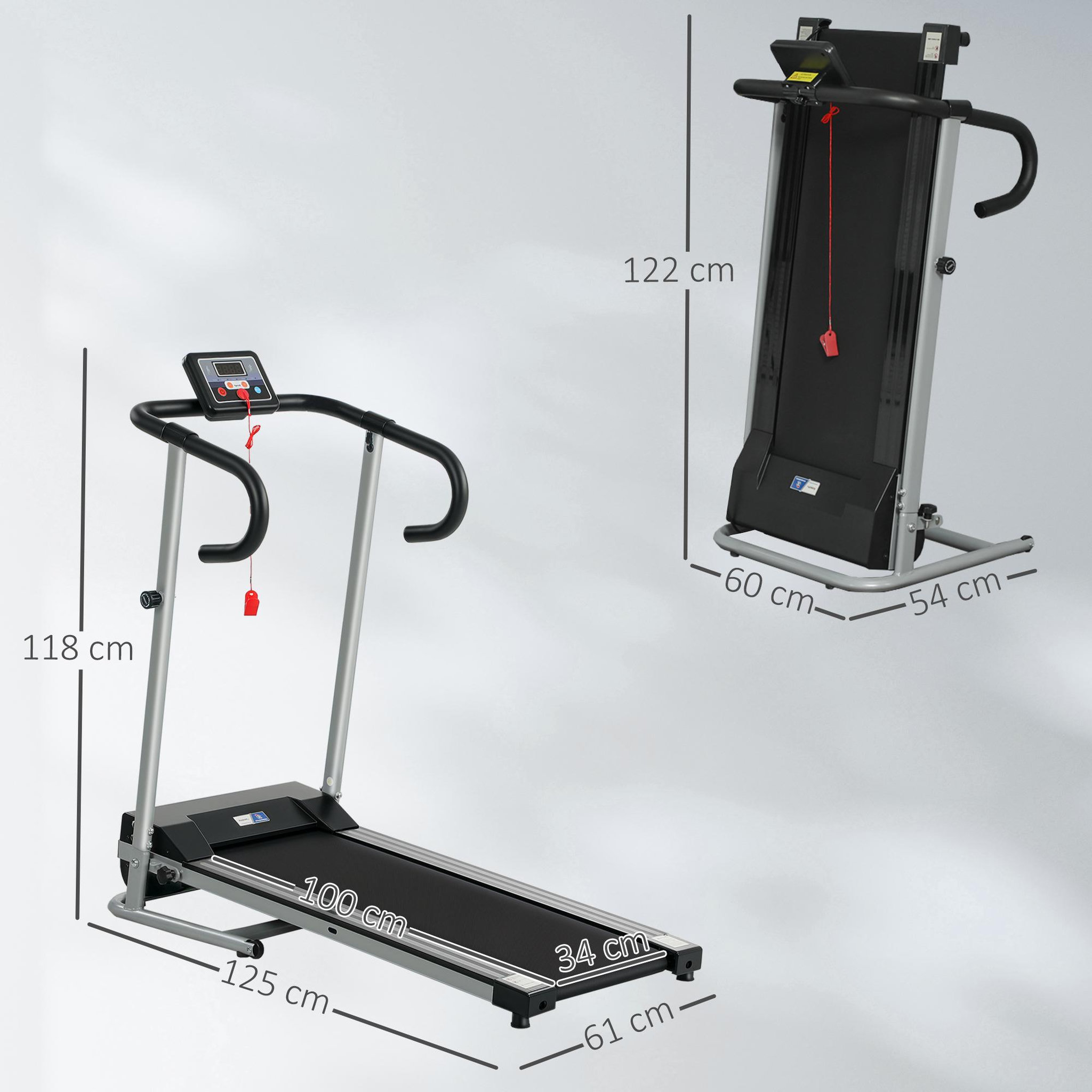 Voir la diapositive 3 : HOMCOM Tapis de course fitness électrique pliable aosom.fr x ffhandball - 500w - 1-10km/h - écran lcd multifonctions