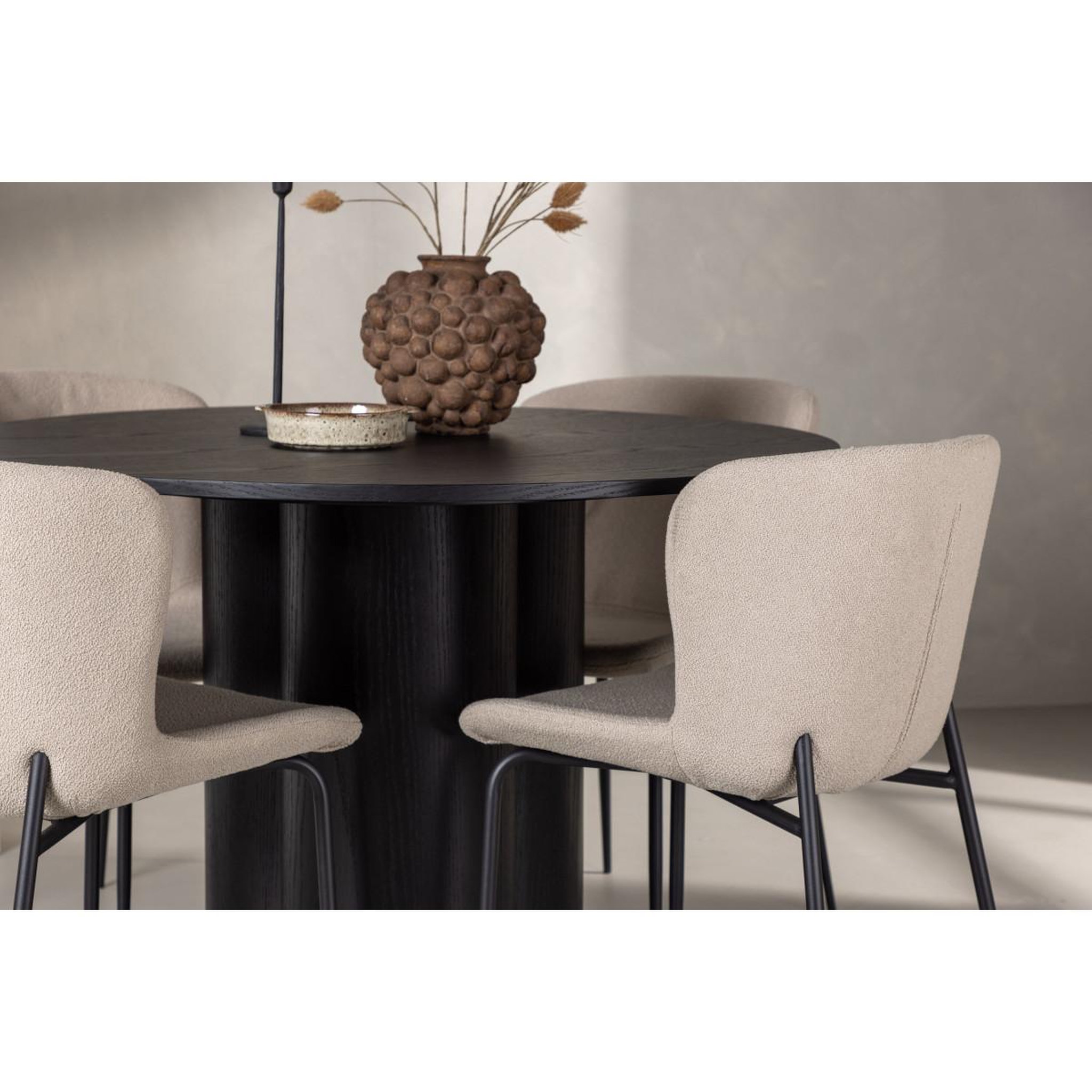 Voir la diapositive 4 : Paris Prix Ensemble table à manger & 4 chaises  olivia & modesto  110cm noir & beige