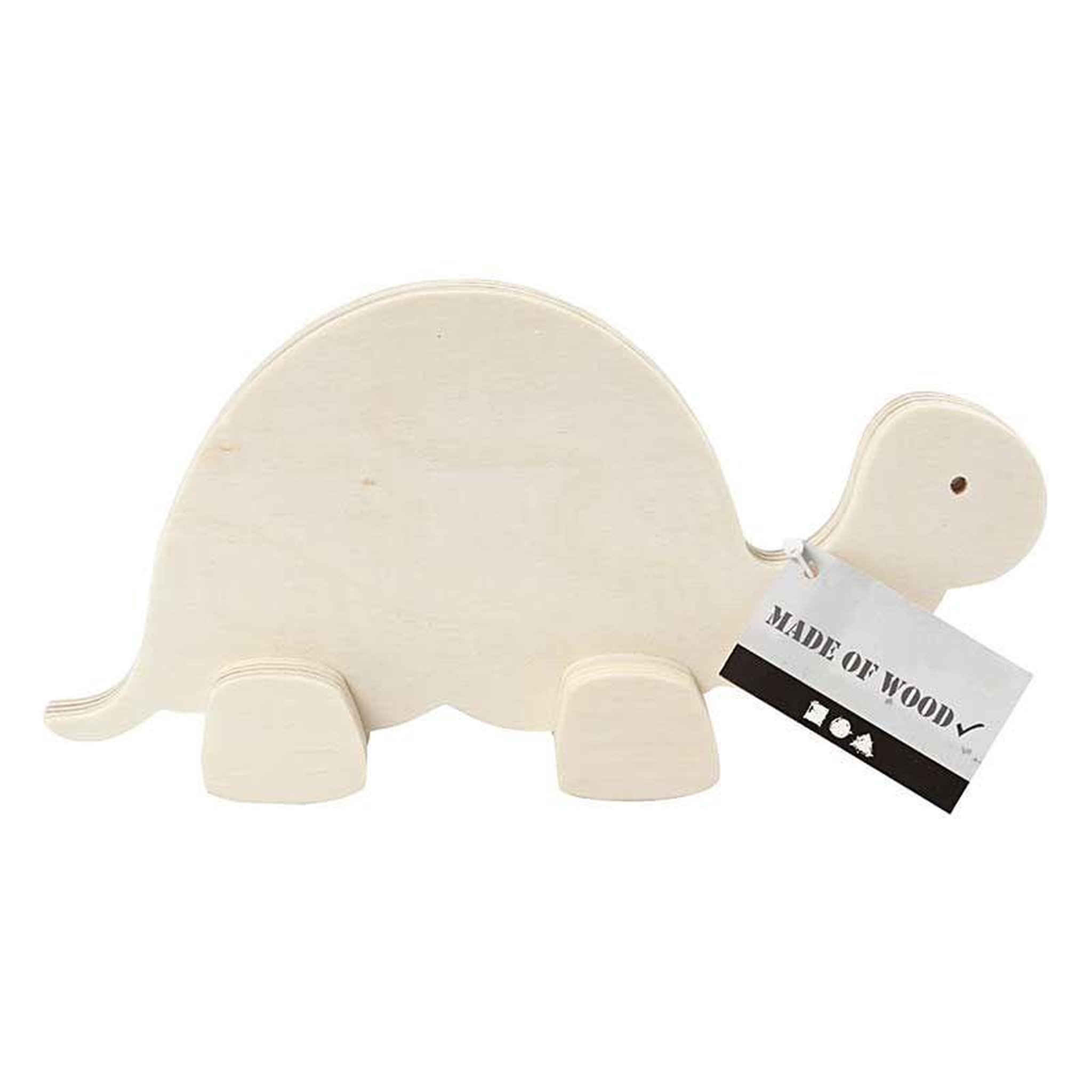 CREATIV COMPANY Tortue en bois à décorer 19 x 9,5 cm