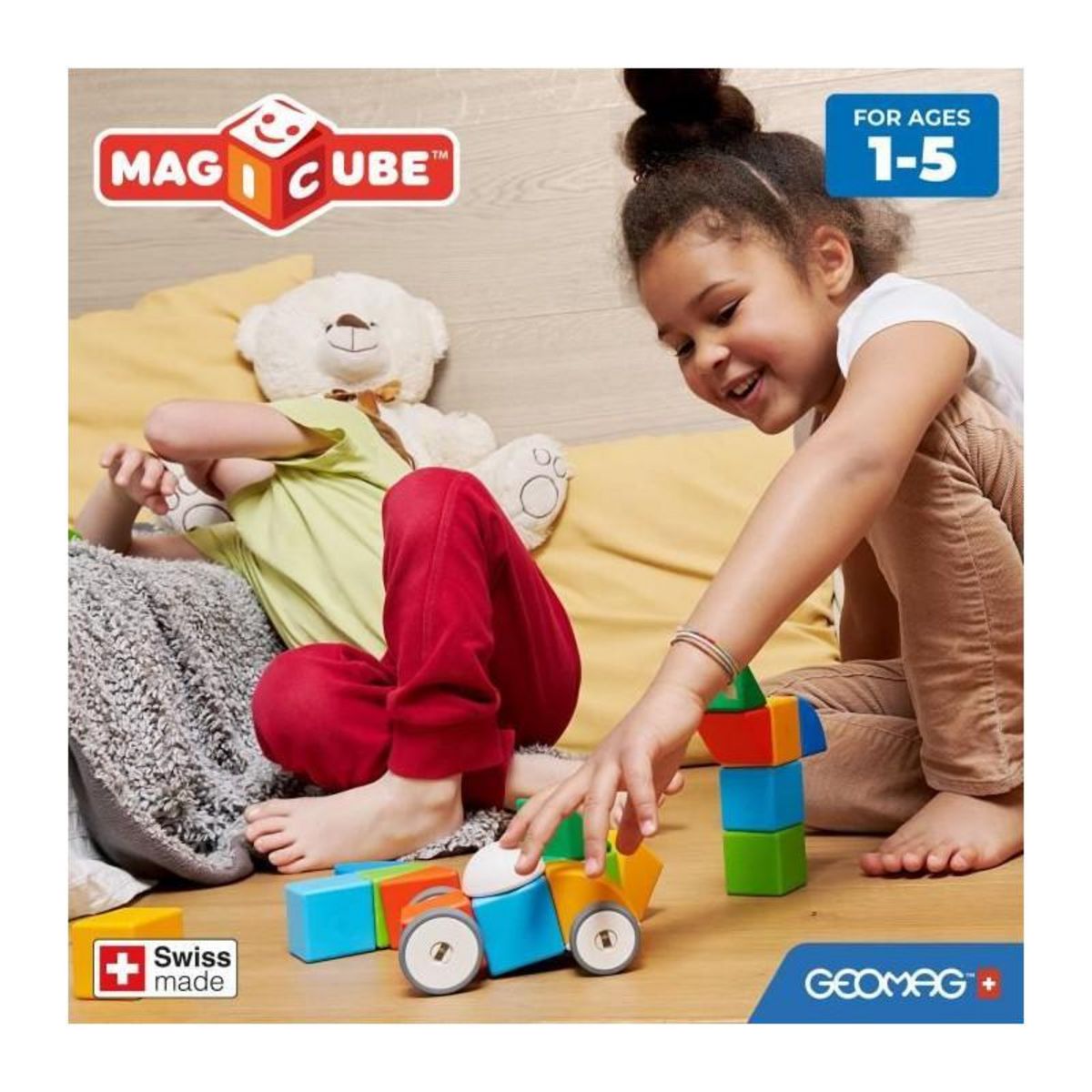 Geomag Blocs magnétiques - GEOMAG - Magicube 308 - 10 pieces - Formes variées - Véhicules - Plastique recyclé