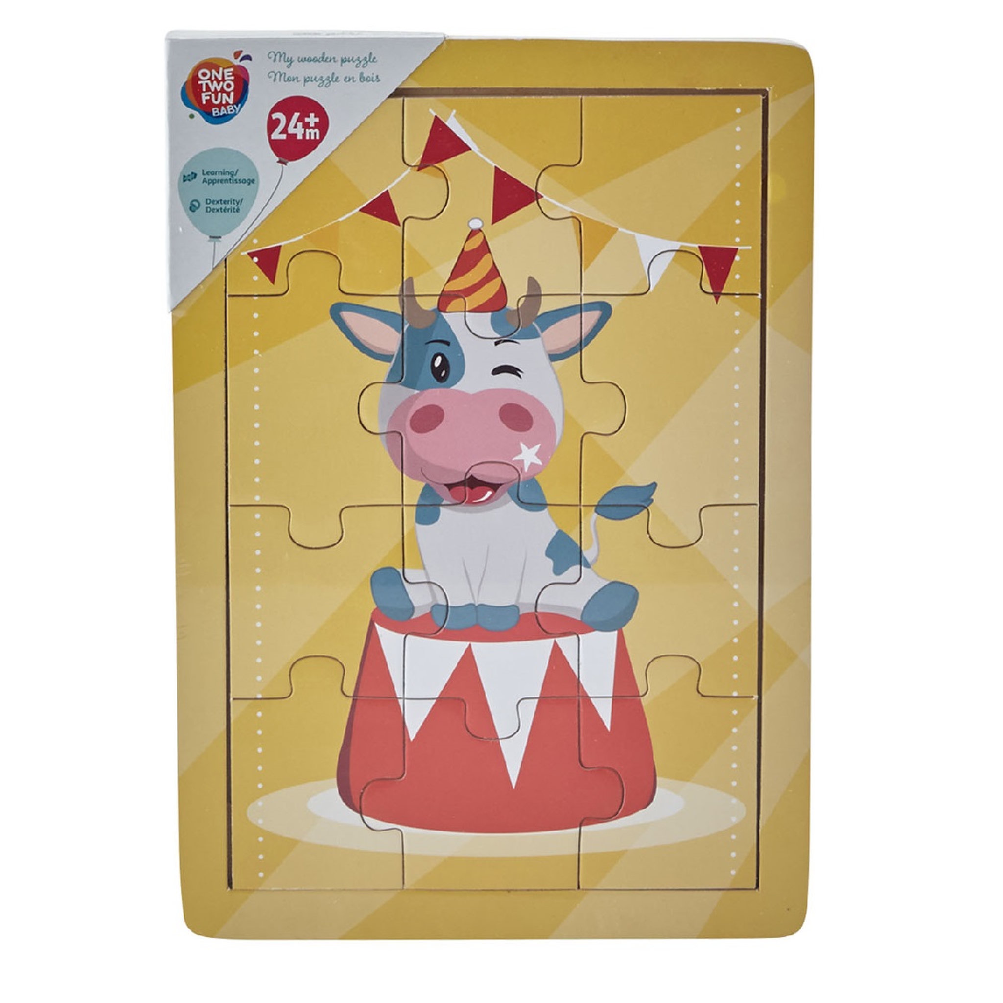 Voir la diapositive 6 : One Two Fun Puzzle Bois 12 Pièces