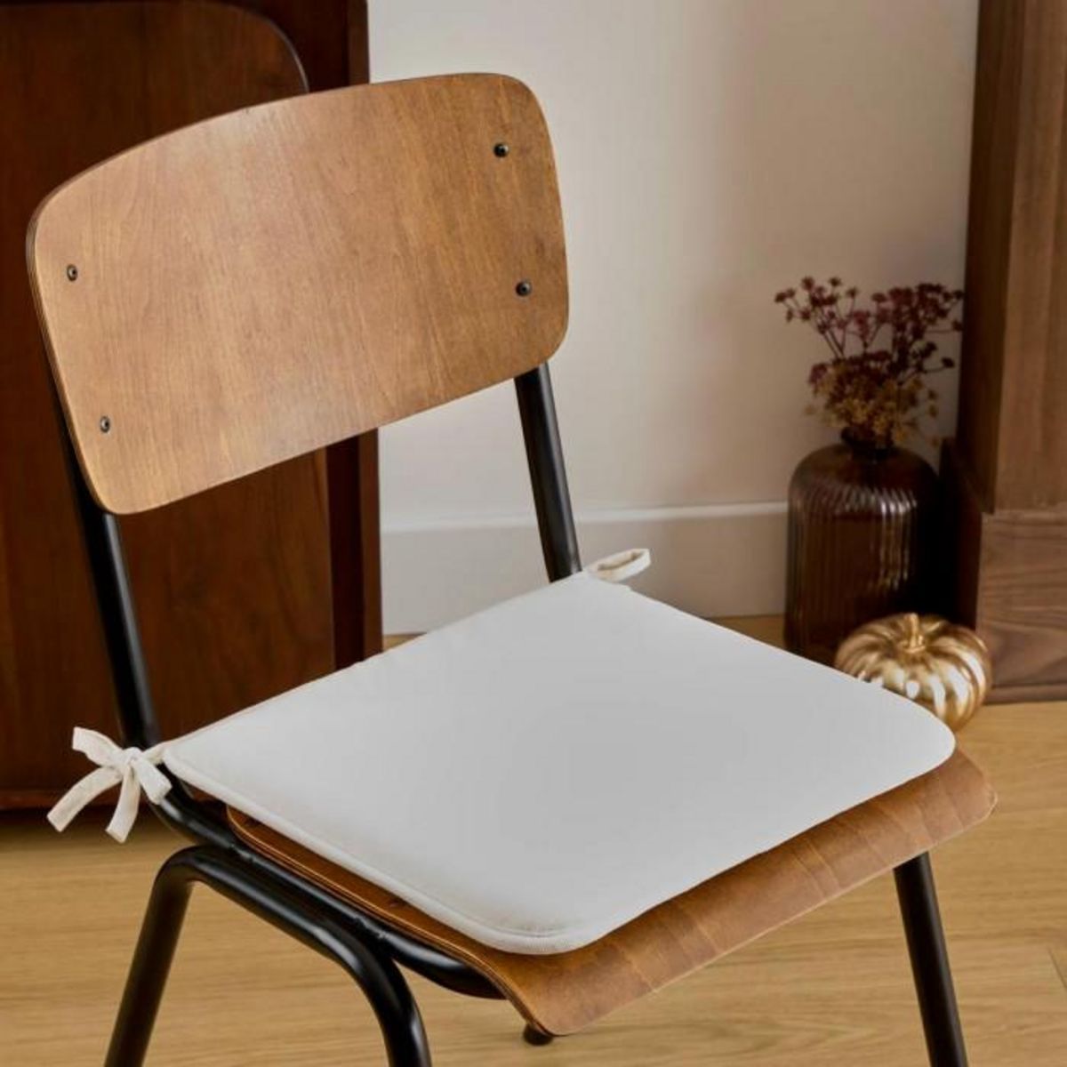 ATMOSPHERA Galette de Chaise Uni  Lilou  38x38cm Ivoire
