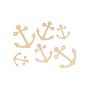 Voir la diapositive 3 : Artemio 30 mini décorations en bois - Ancres de bateau