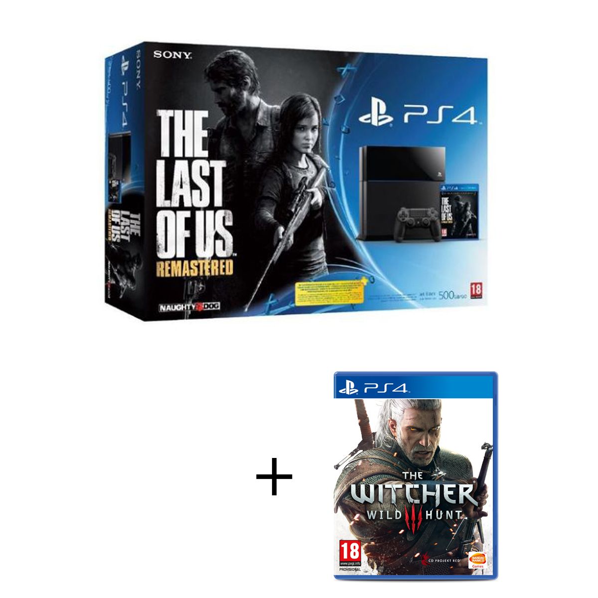 Console PS4 The Last of Us + The Witcher 3