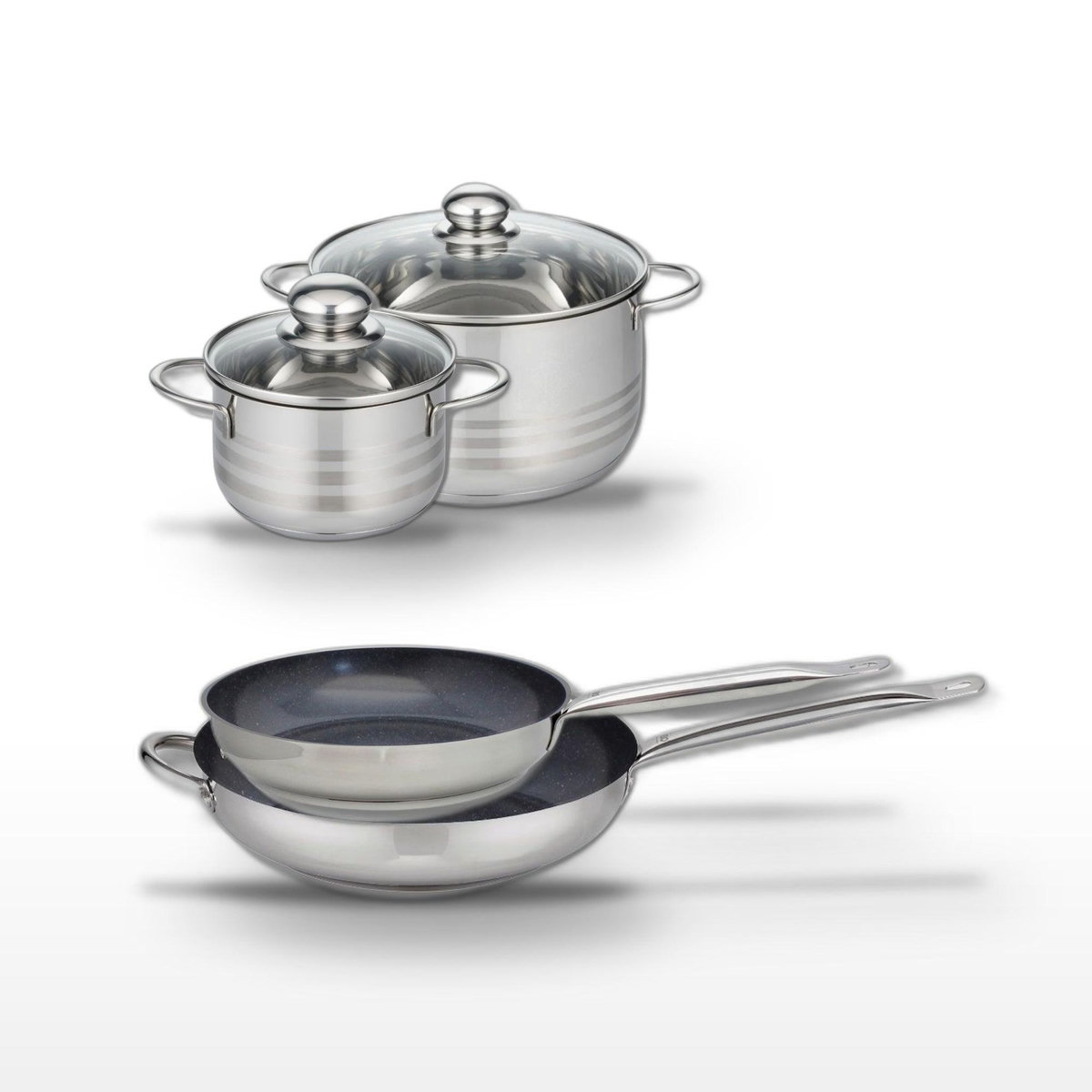 ELO Lot 2 Poêles 28/32 cm & 2 Faitouts 16/20 cm Elo Profi Therm Platinum