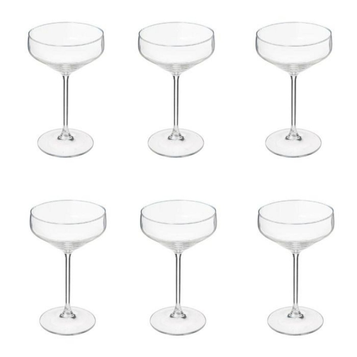 SECRET DE GOURMET Lot de 6 Coupes à Champagne  Nora  30cl Transparent