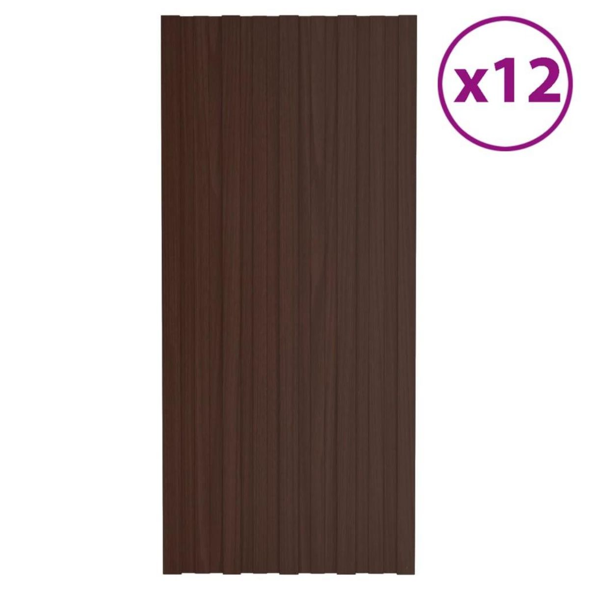 VIDAXL Panneaux de toiture 12 pcs Acier galvanise Marron 100x45 cm