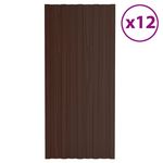 VIDAXL Panneaux de toiture 12 pcs Acier galvanise Marron 100x45 cm