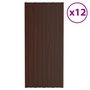 Voir la diapositive 1 : VIDAXL Panneaux de toiture 12 pcs Acier galvanise Marron 100x45 cm