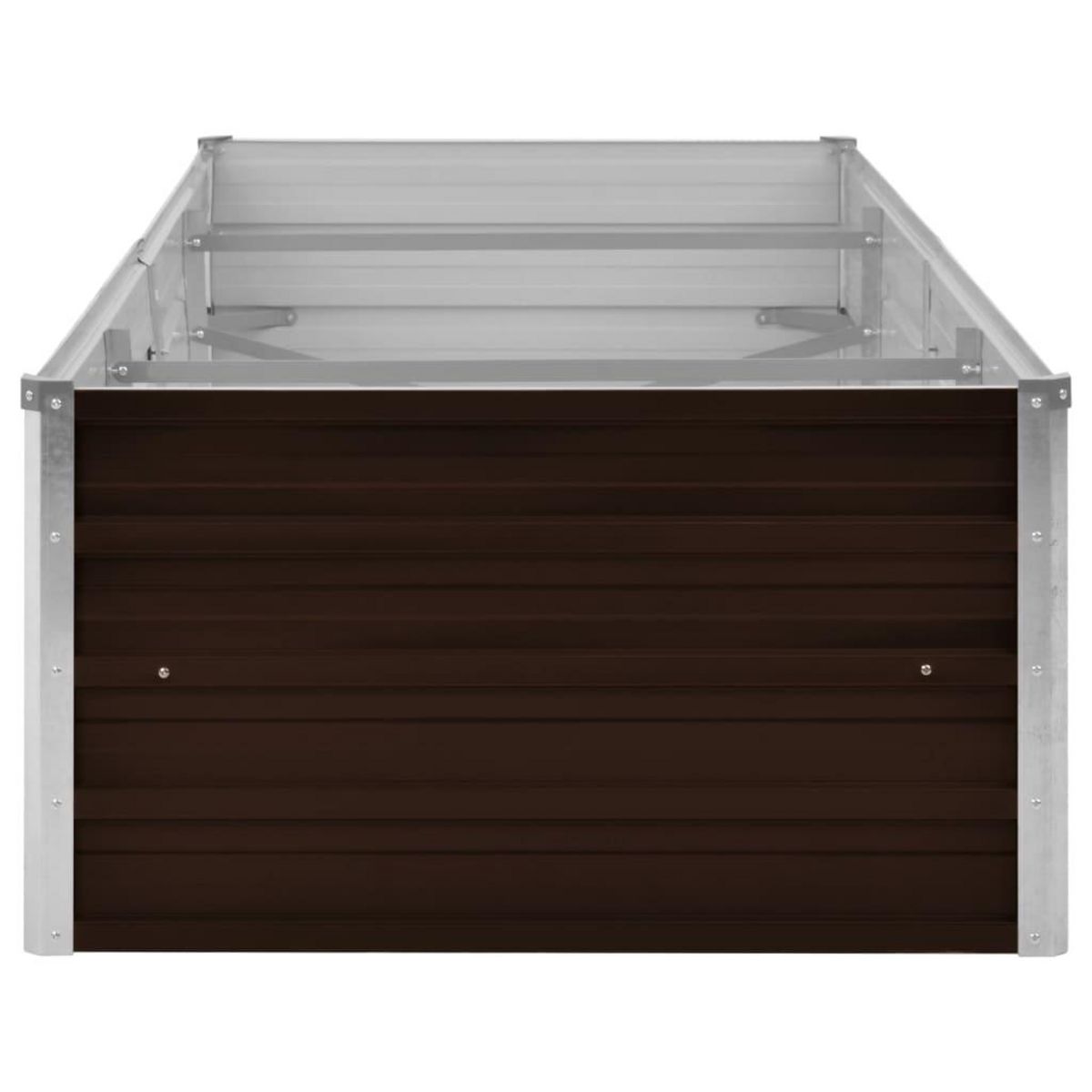 VIDAXL Lit sureleve de jardin Marron 240x80x45 cm Acier galvanise