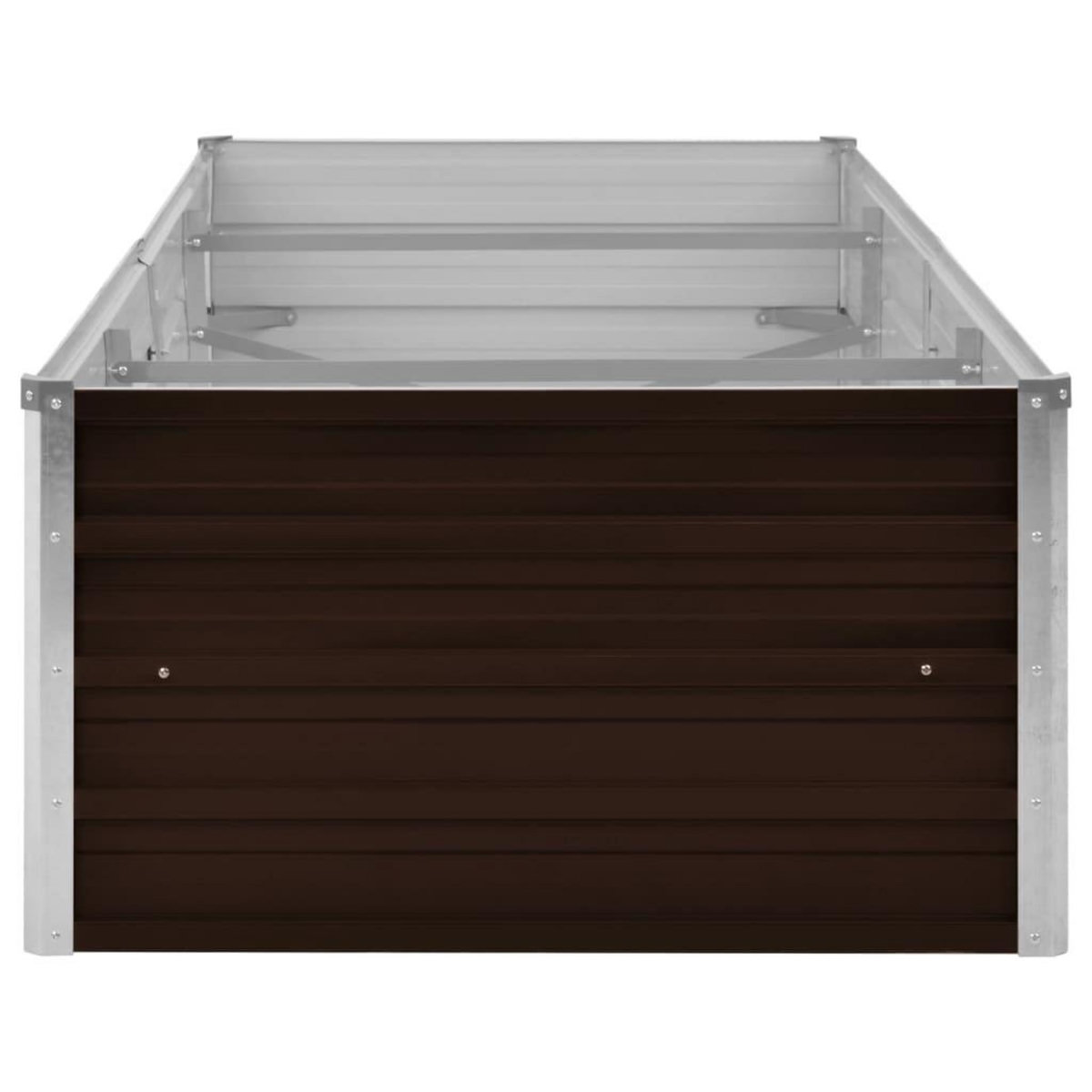 VIDAXL Lit sureleve de jardin Marron 240x80x45 cm Acier galvanise