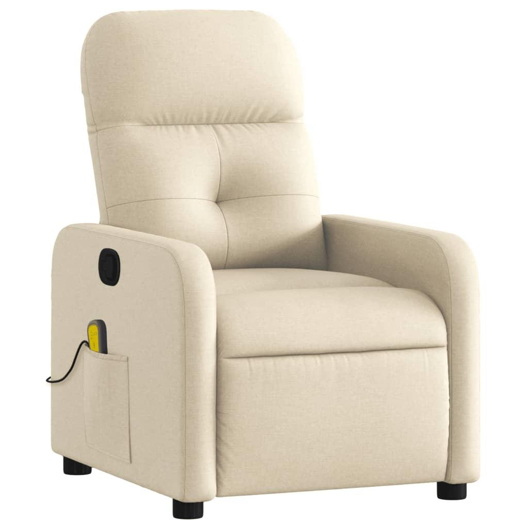 Voir la diapositive 3 : VIDAXL Fauteuil de massage inclinable Creme Tissu