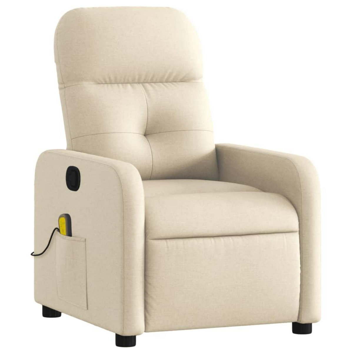 VIDAXL Fauteuil de massage inclinable Creme Tissu
