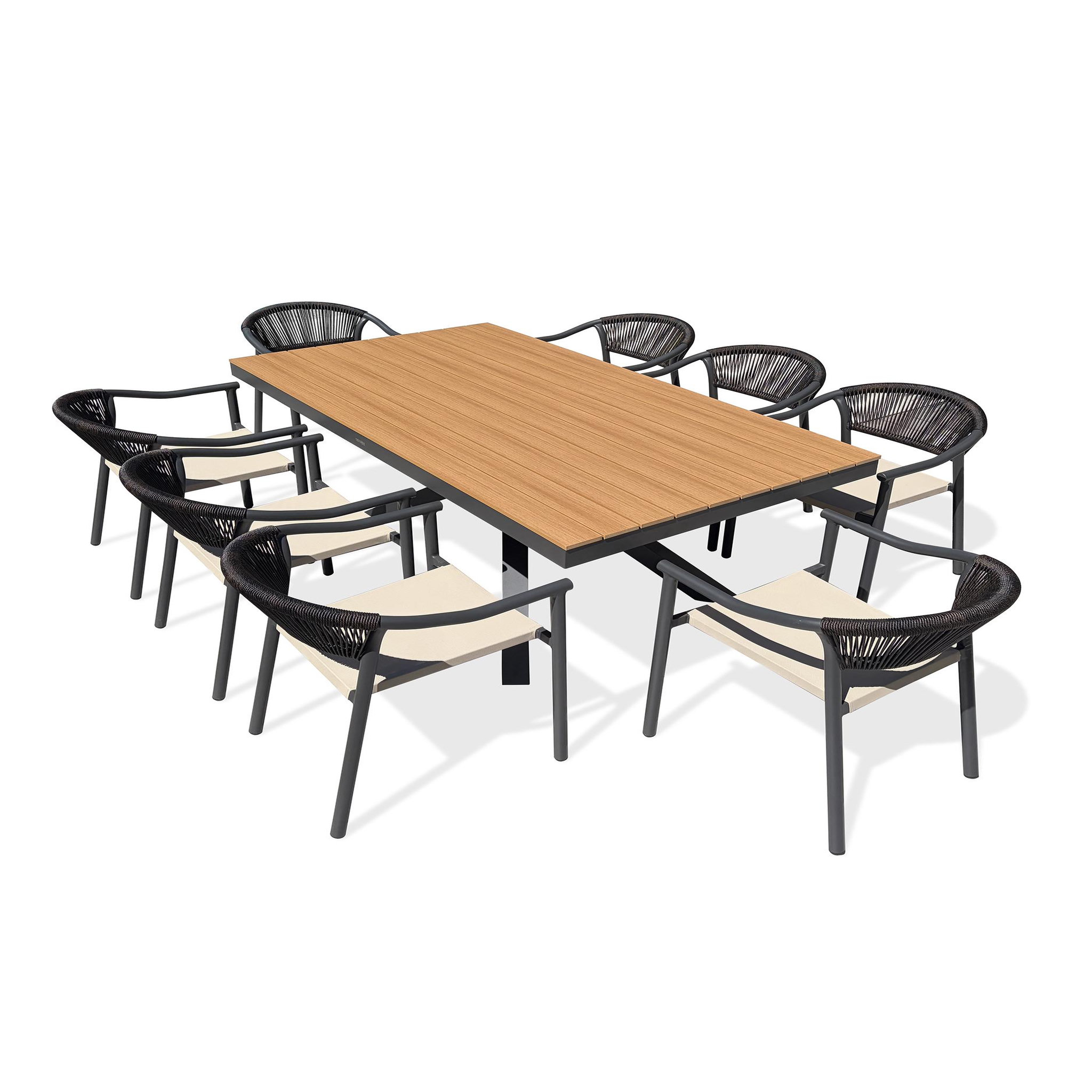 Voir la diapositive 1 : DCB GARDEN Ensemble repas de jardin en aluminium