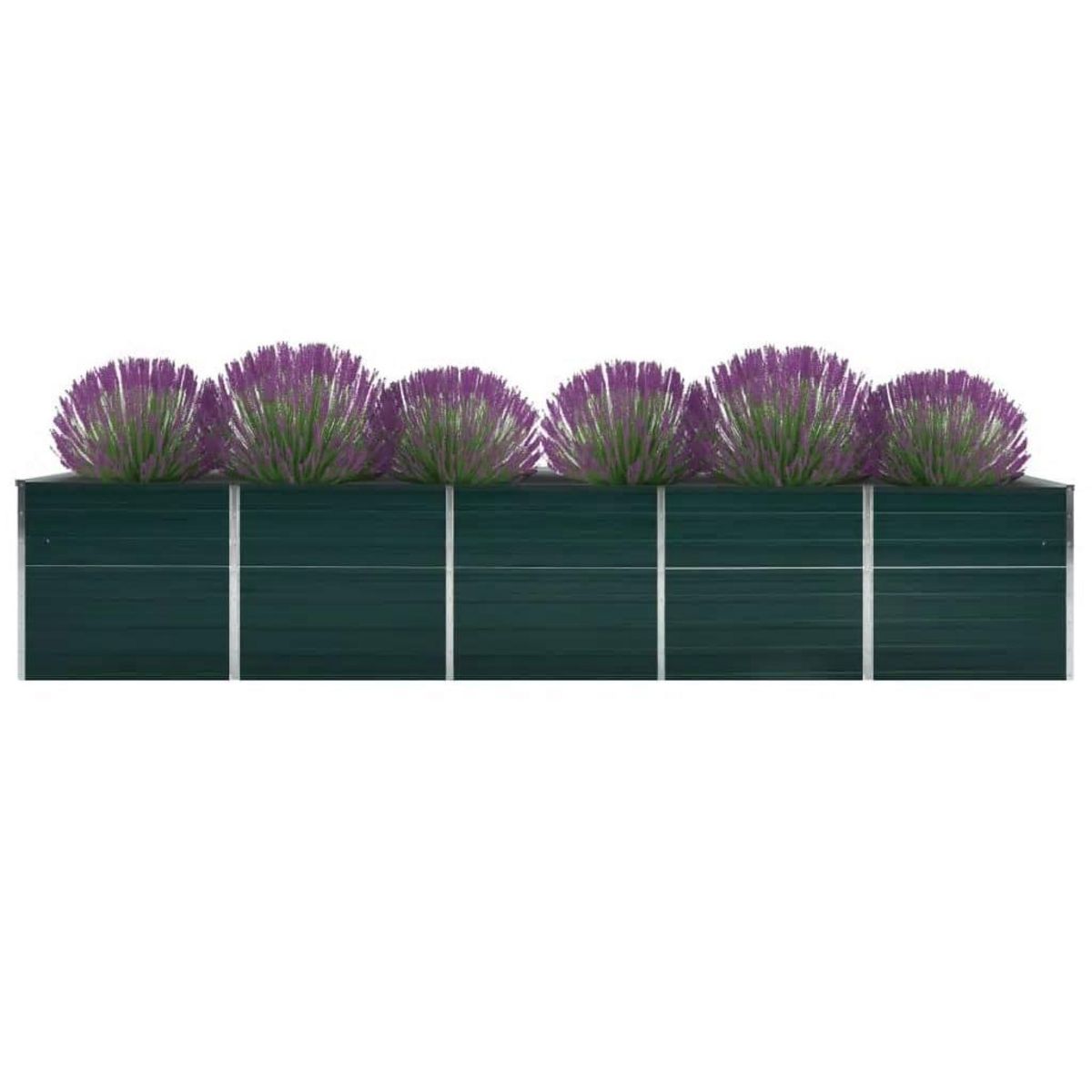 VIDAXL Lit sureleve de jardin Acier galvanise 400x80x77 cm Vert