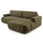 Voir la diapositive 6 : BEST MOBILIER Leonie - canapé d'angle droit 4 places convertible avec coffre en velours texturé