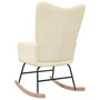 Voir la diapositive 4 : VIDAXL Chaise a bascule Creme Tissu