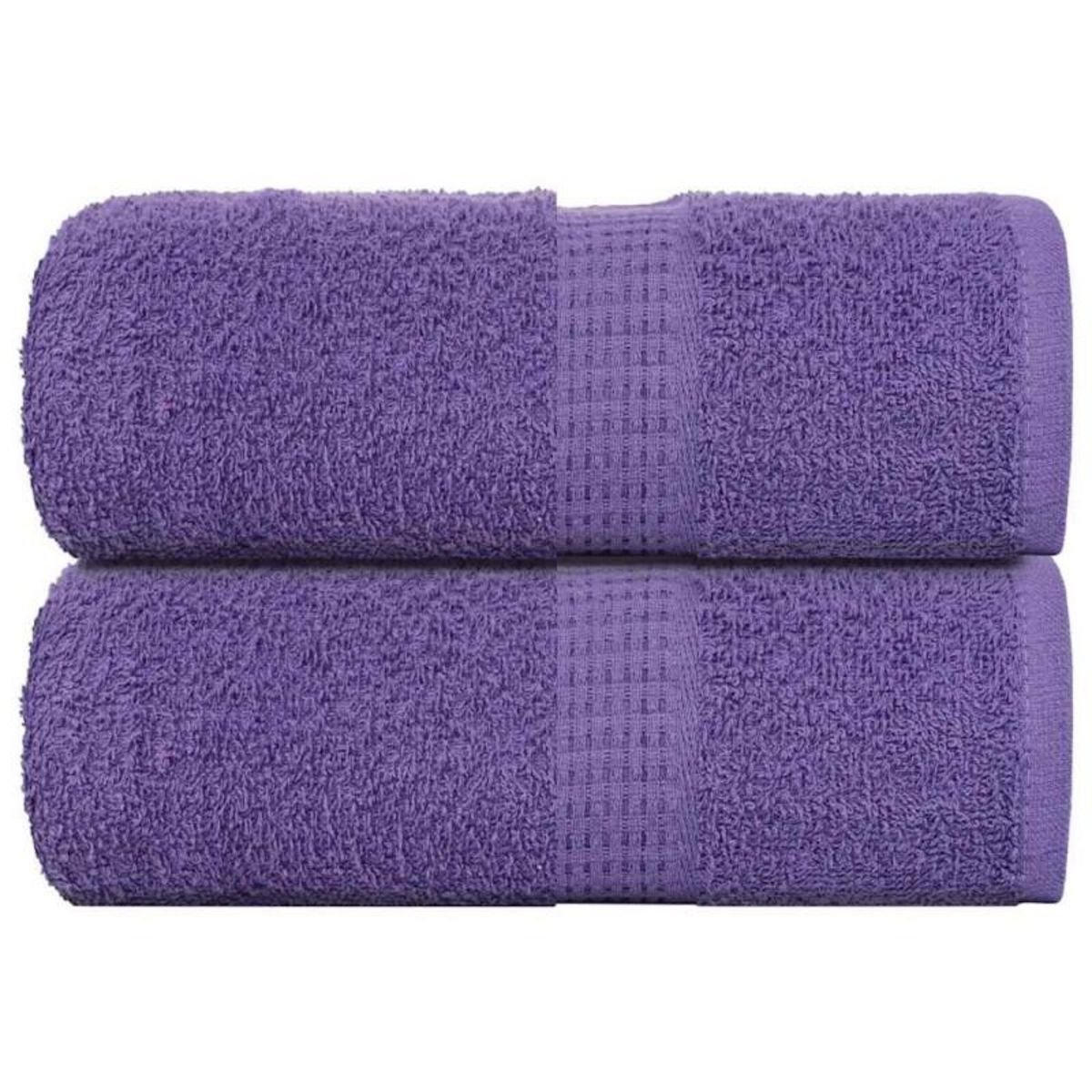 VIDAXL Serviettes de visage 2 pcs violet 30x30 cm 360 g m² 100% coton