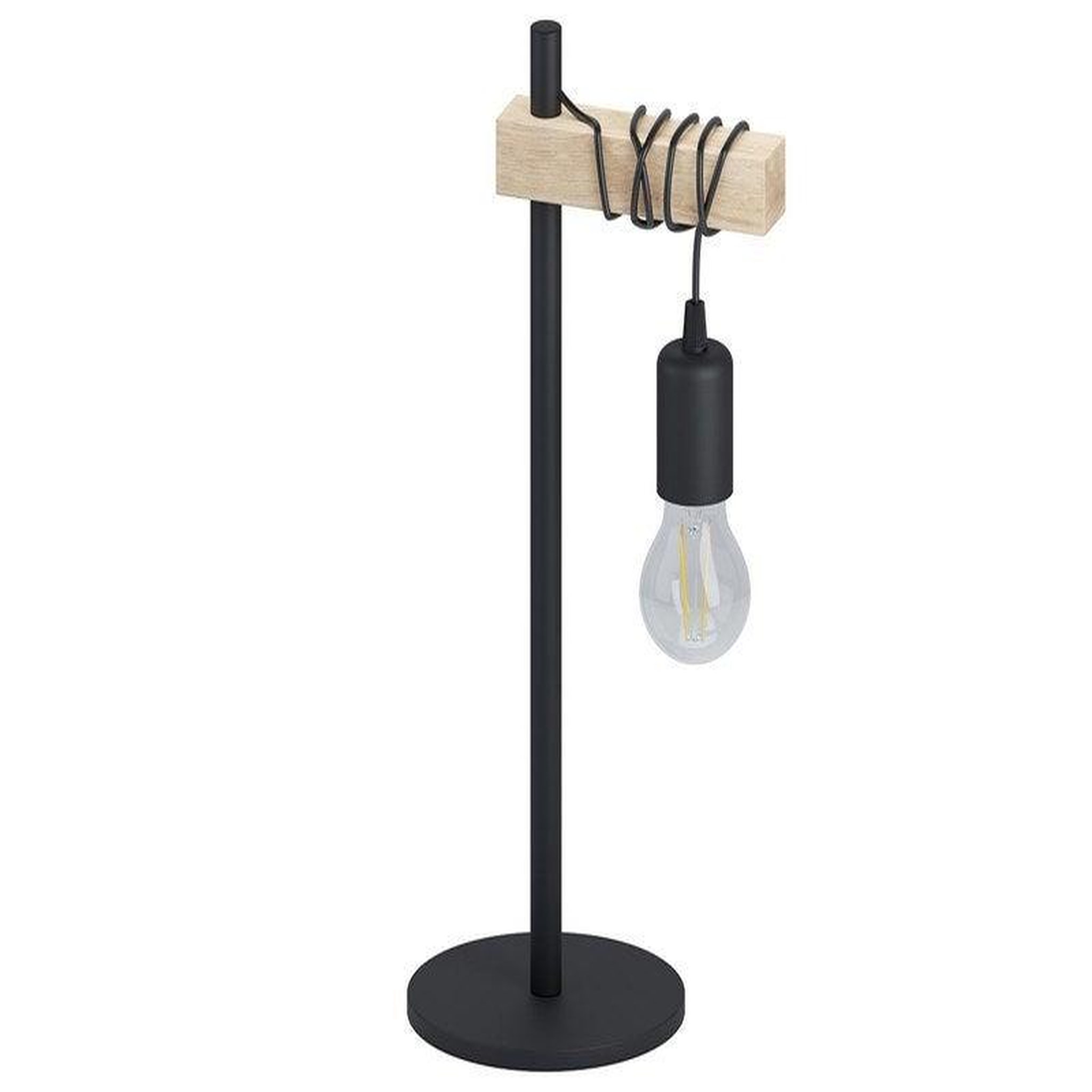 EGLO Lampe, E27 max 60W industriel métal noir connectée, EGLO Townshend