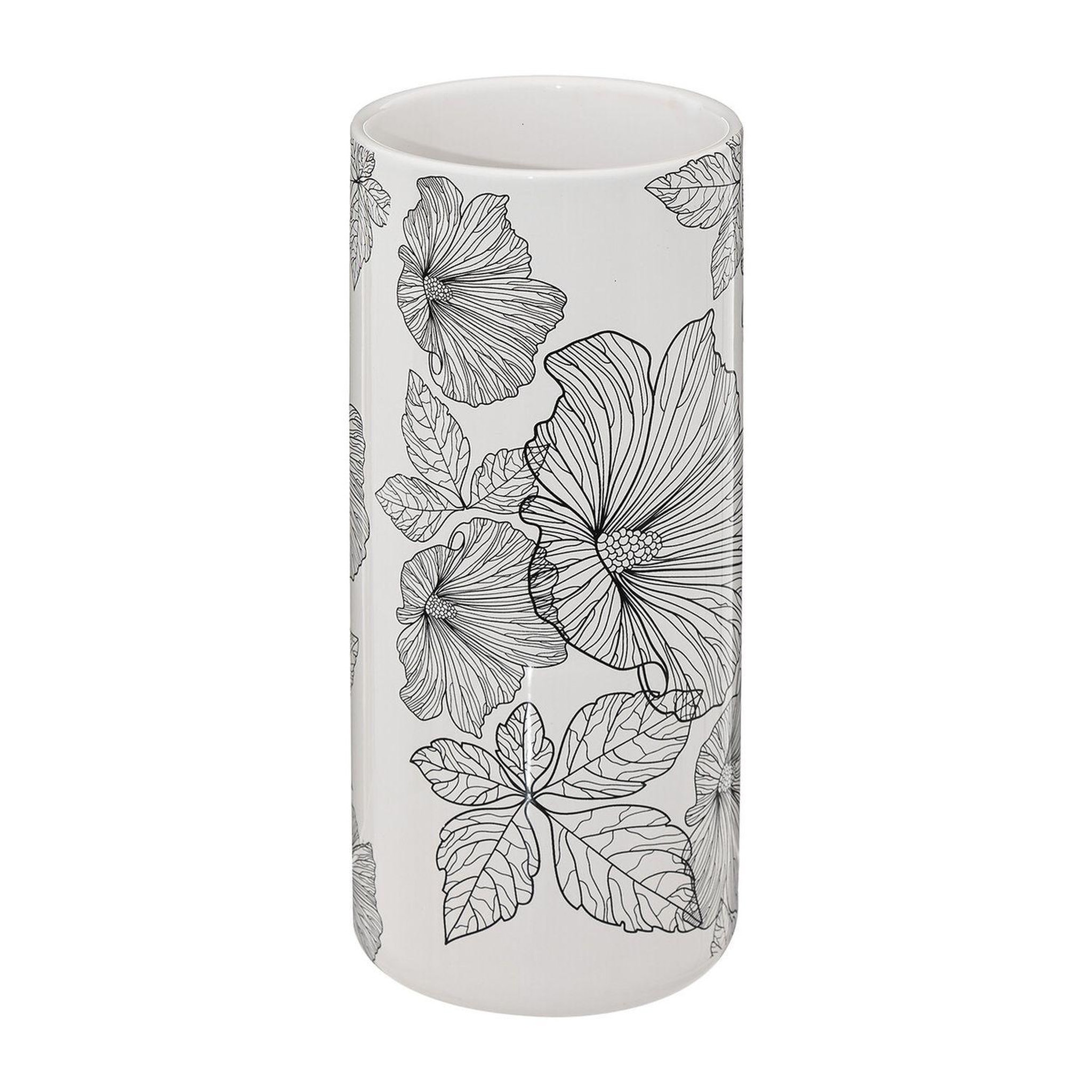Voir la diapositive 3 : ATMOSPHERA Brosse WC Blackflora en Grès - Noir et Blanc