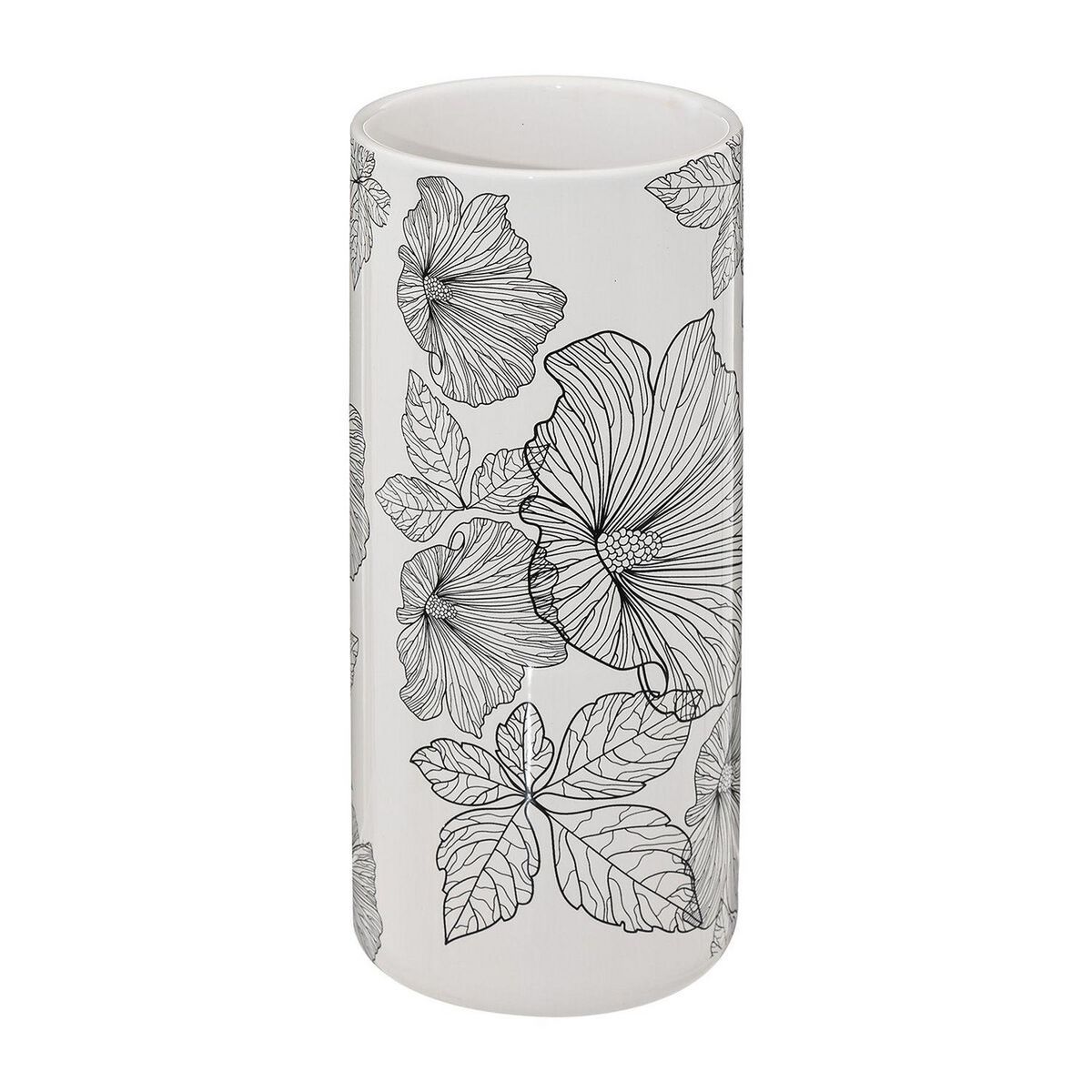 ATMOSPHERA Brosse WC Blackflora en Grès - Noir et Blanc