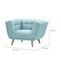 Voir la diapositive 4 : Rendez vous déco Fauteuil capitonné en tissu gris - Carmen