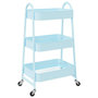 Voir la diapositive 2 : VIDAXL Chariot de rangement a 3 niveaux bleu 42x41,5x77 cm acier