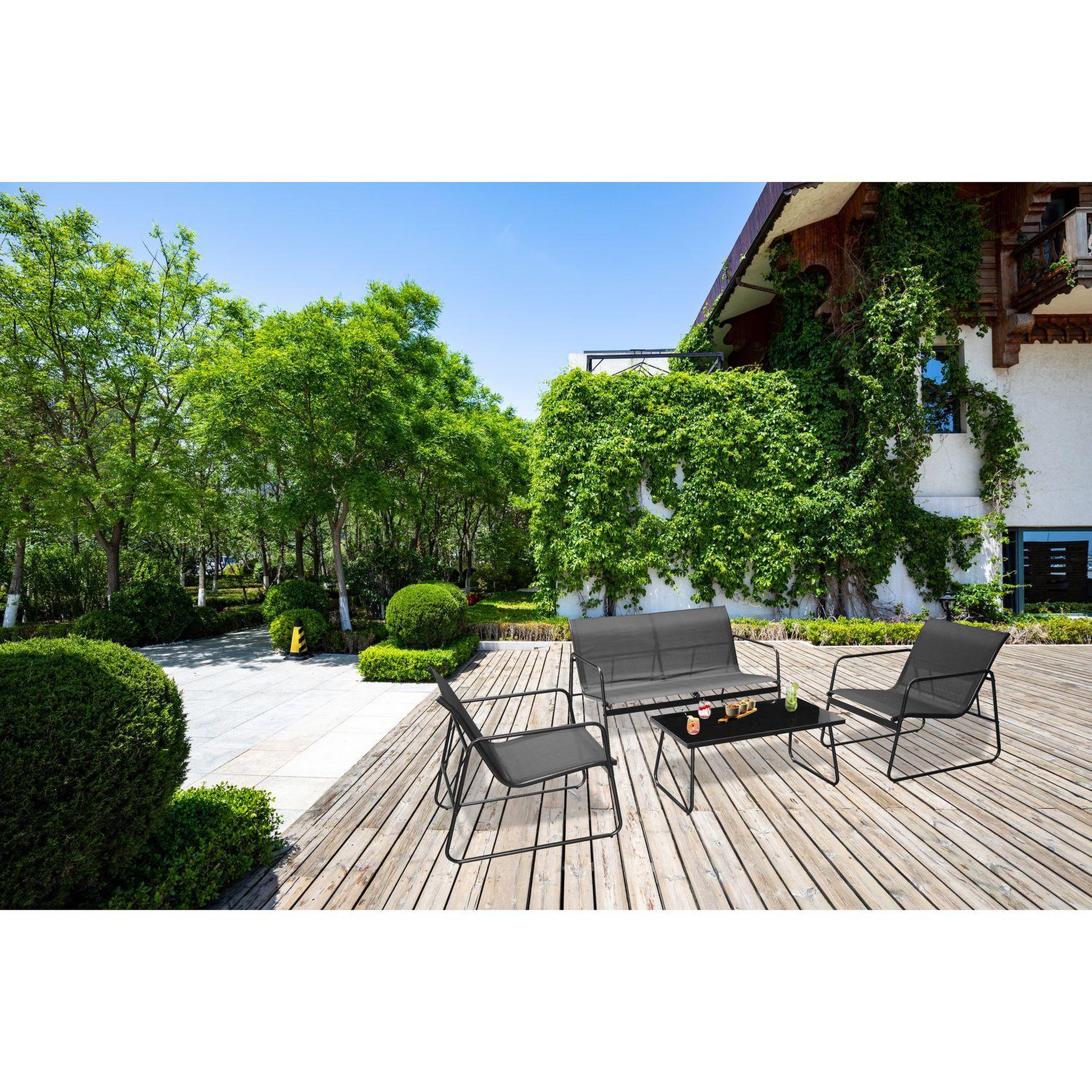 Voir la diapositive 2 : SUNNYDAYS Salon de jardin Lounge - 4 places