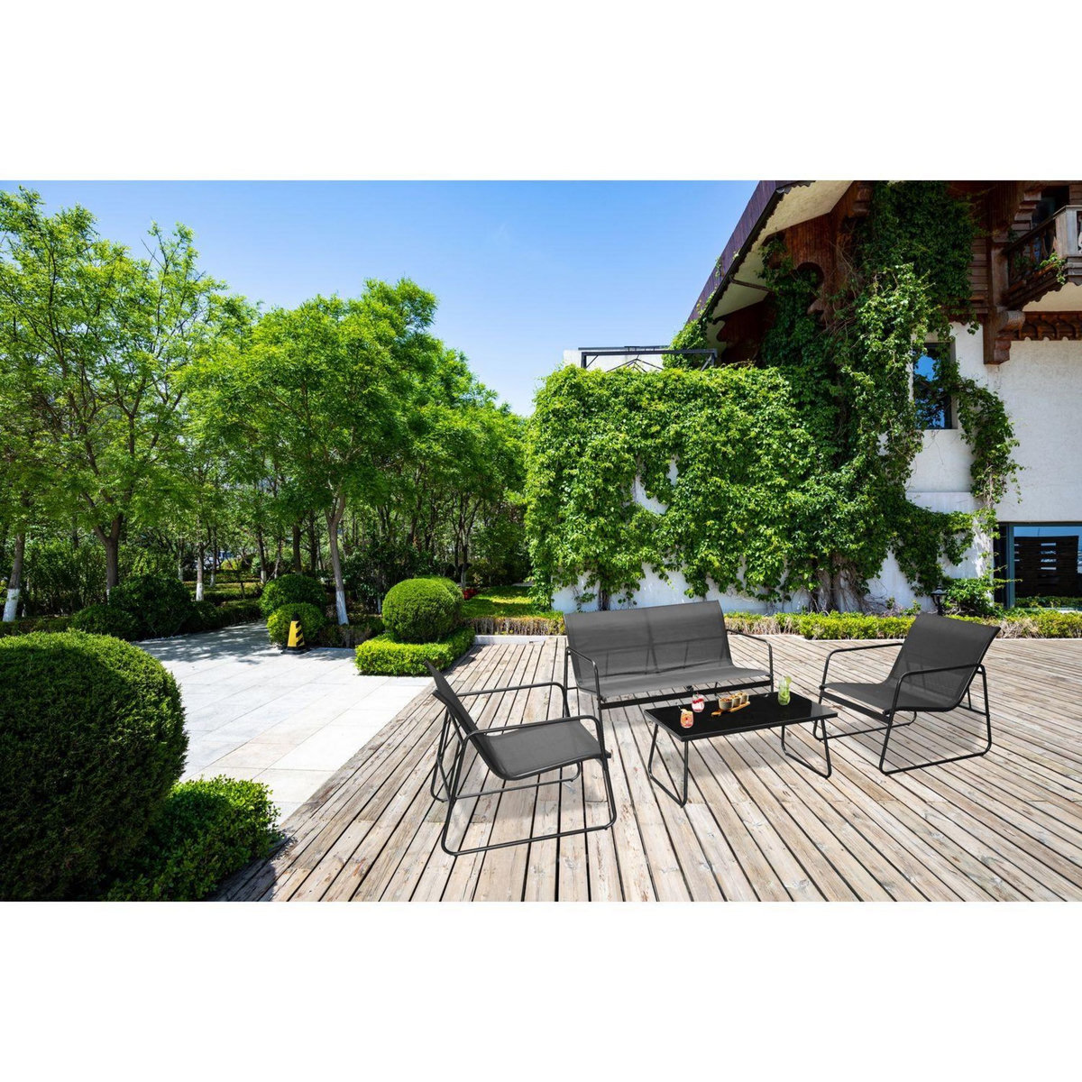 SUNNYDAYS Salon de jardin Lounge - 4 places