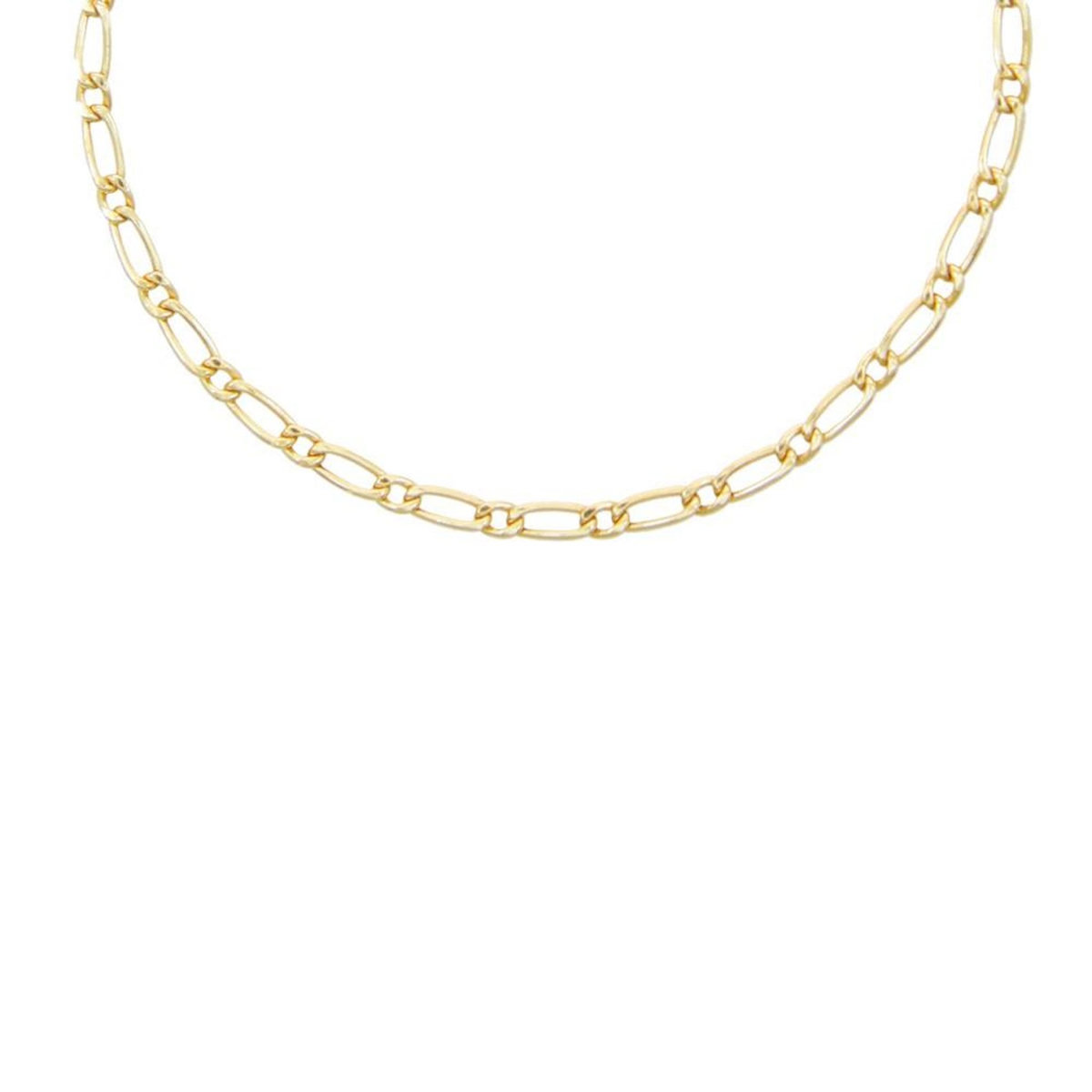 L'ATELIER D'AZUR Collier / Chaîne Or Jaune Maille Figaro Alternée 1+1 - 50cm