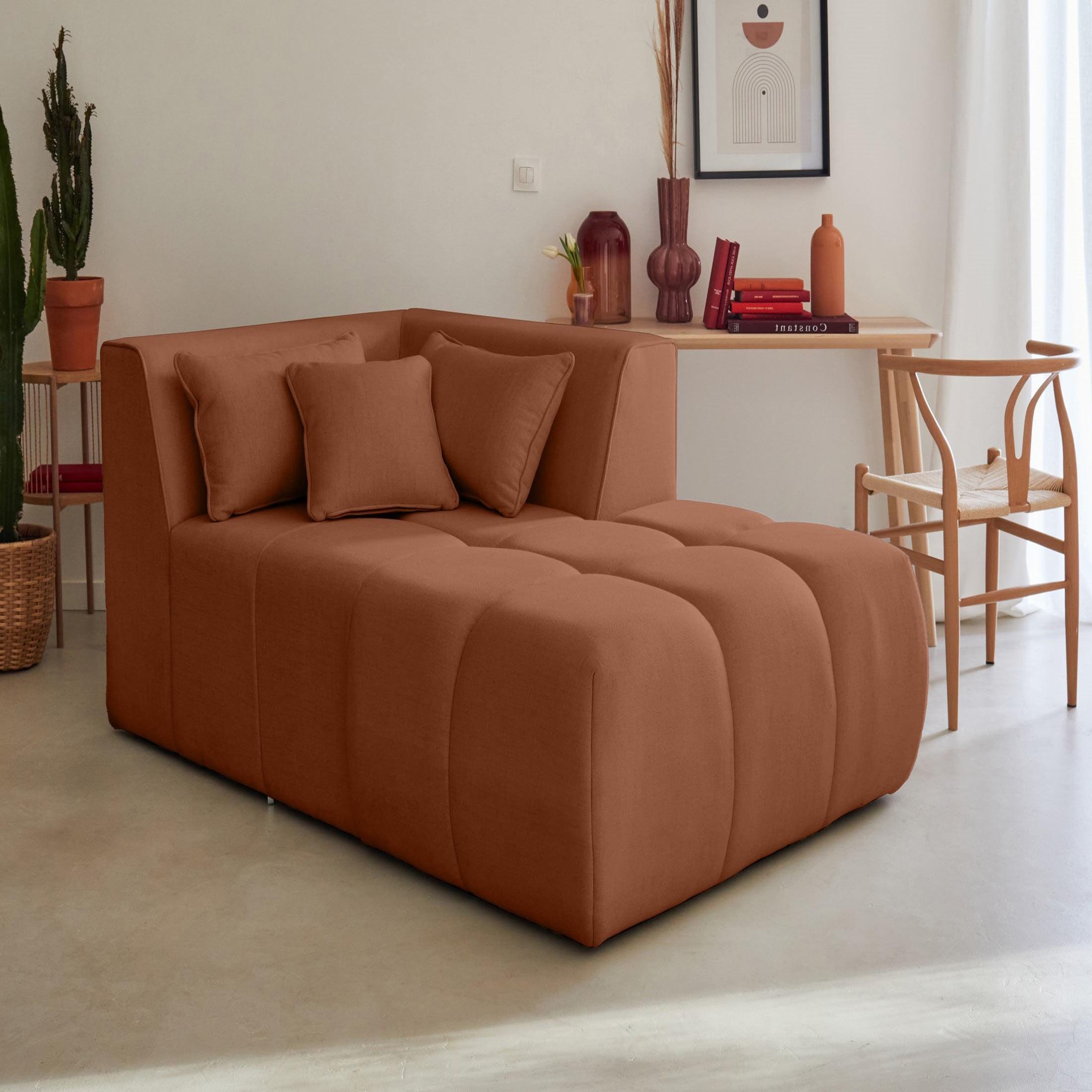 Voir la diapositive 5 : LISA DESIGN Caracas - canapé modulable d'angle droit - 5 places - en tissu