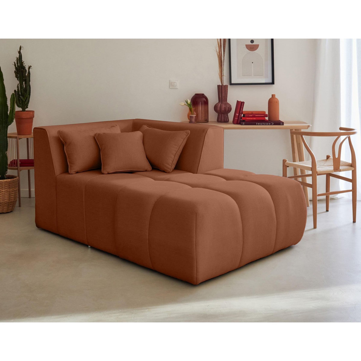 LISA DESIGN Caracas - canapé modulable d'angle droit - 5 places - en tissu