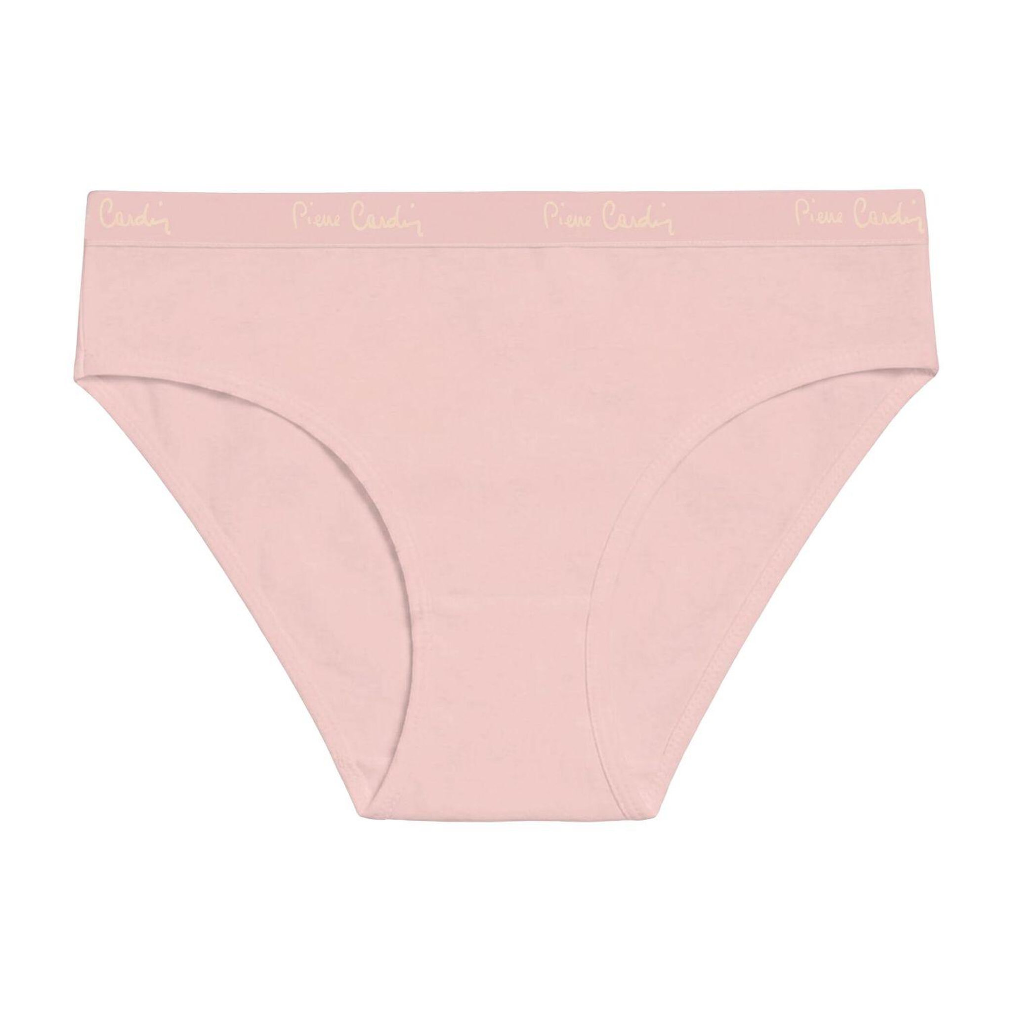 Voir la diapositive 4 : PIERRE CARDIN Lot de 3 slips femme  en coton uni et imprimé ceinture fine 2cm bgp
