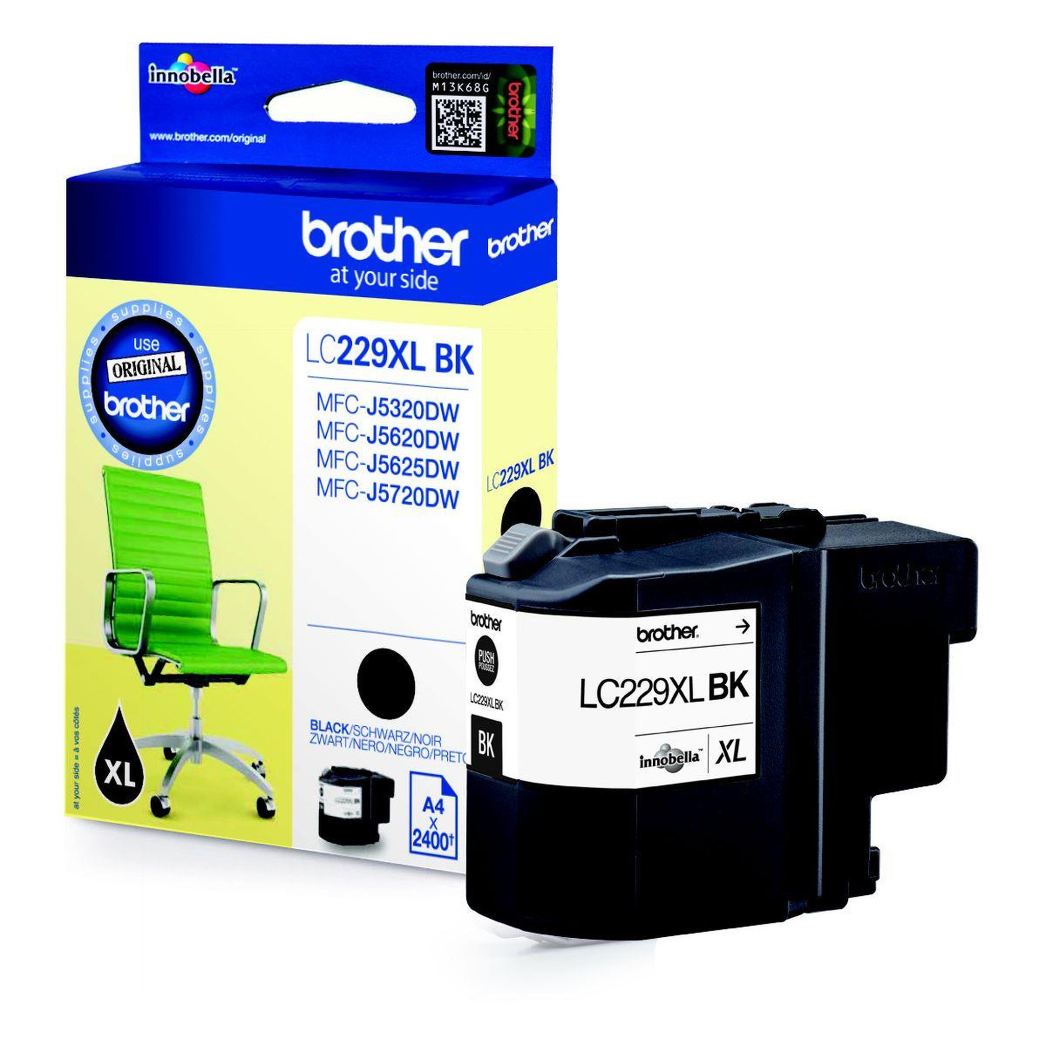 Voir la diapositive 2 : Brother Cartouche d'encre LC229XL Noire