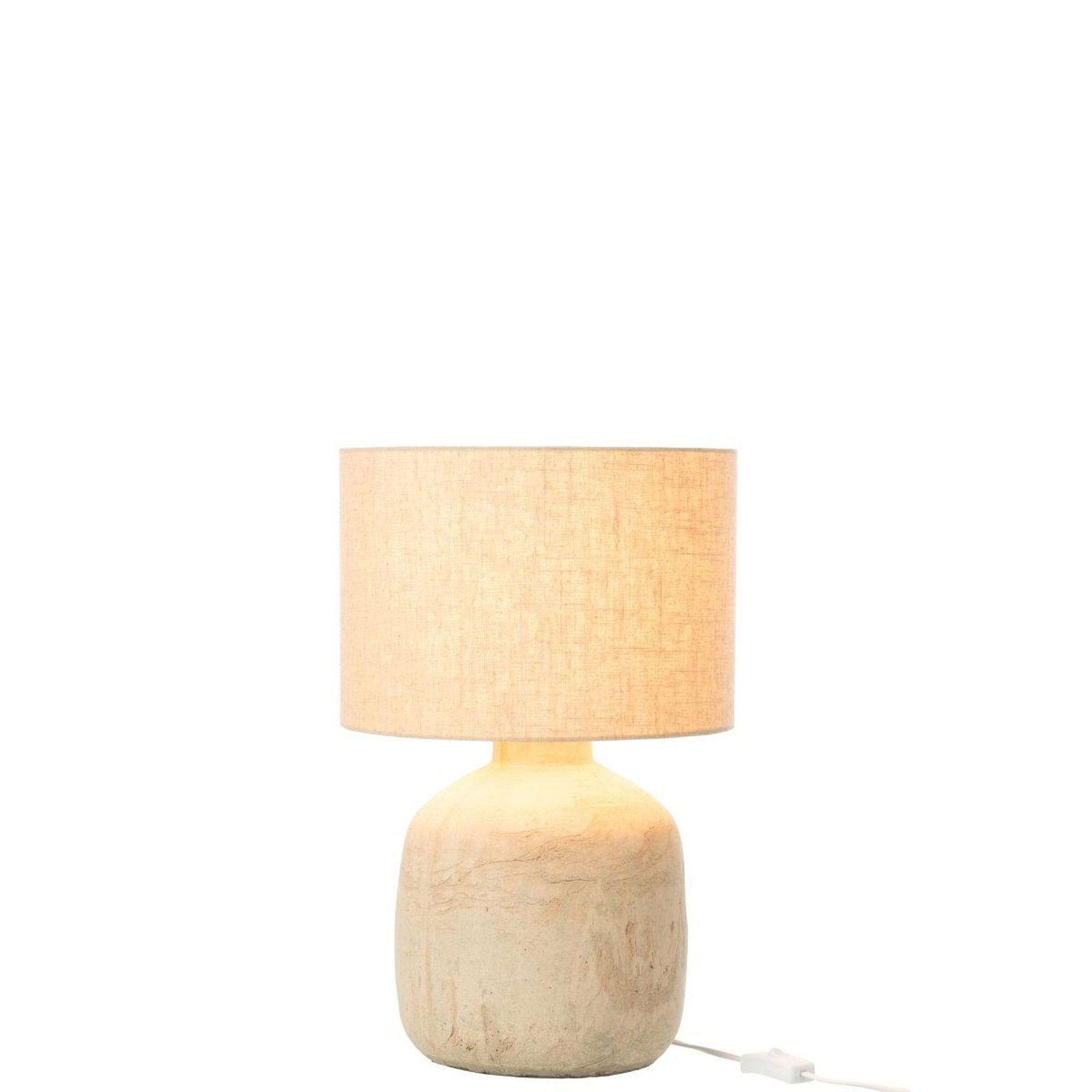Voir la diapositive 2 : J-LINE Lampe à poser en terre cuite  mia  47cm beige