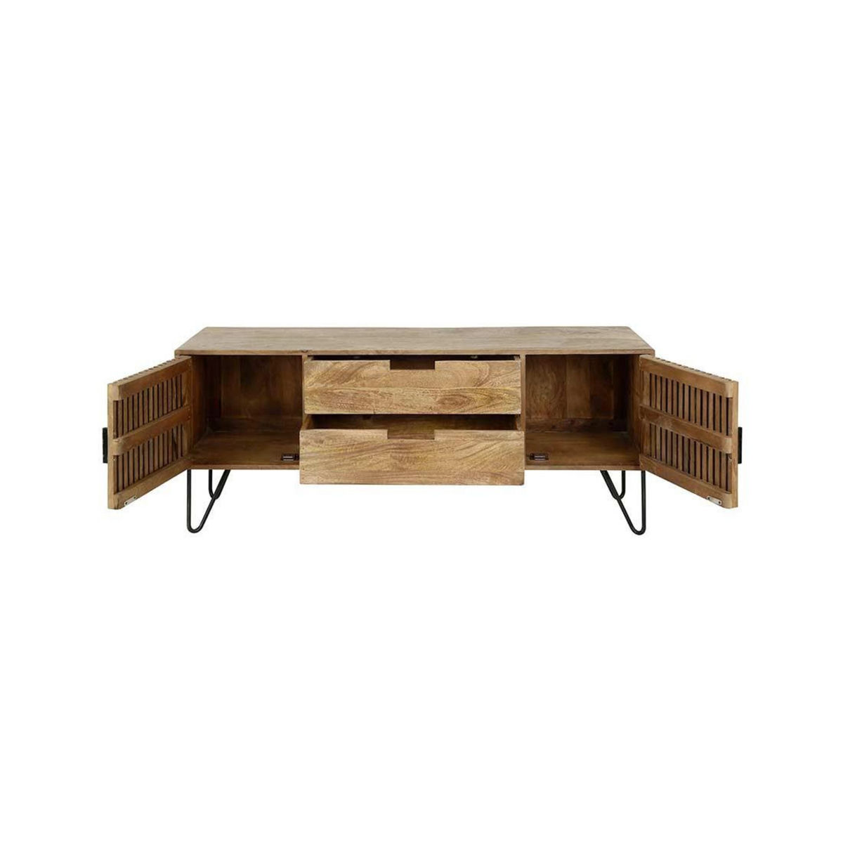 LISA DESIGN Mumbai - meuble tv - en bois massif de manguier - 135 cm