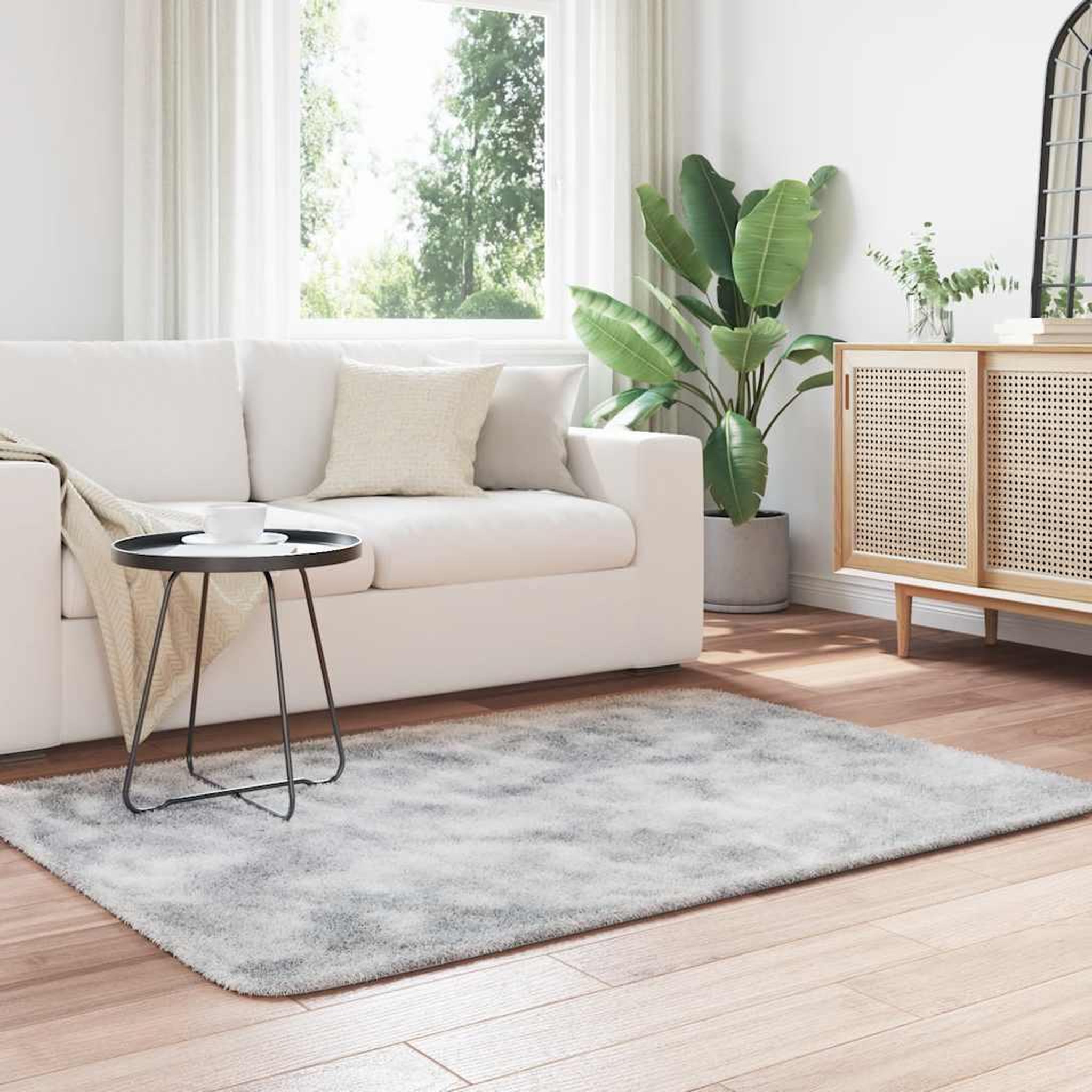 Voir la diapositive 3 : VIDAXL Tapis shaggy a poils longs NAVARRA gris clair 120x170 cm