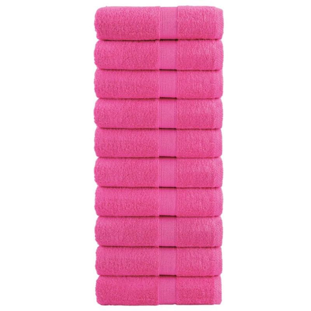 VIDAXL Serviettes de visage de qualité supérieure SOLUND 10 pcs rose