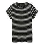 Vero Moda T Shirt Rayure  Femme Vero  oda Brianna 10291353. Coloris disponibles : Noir