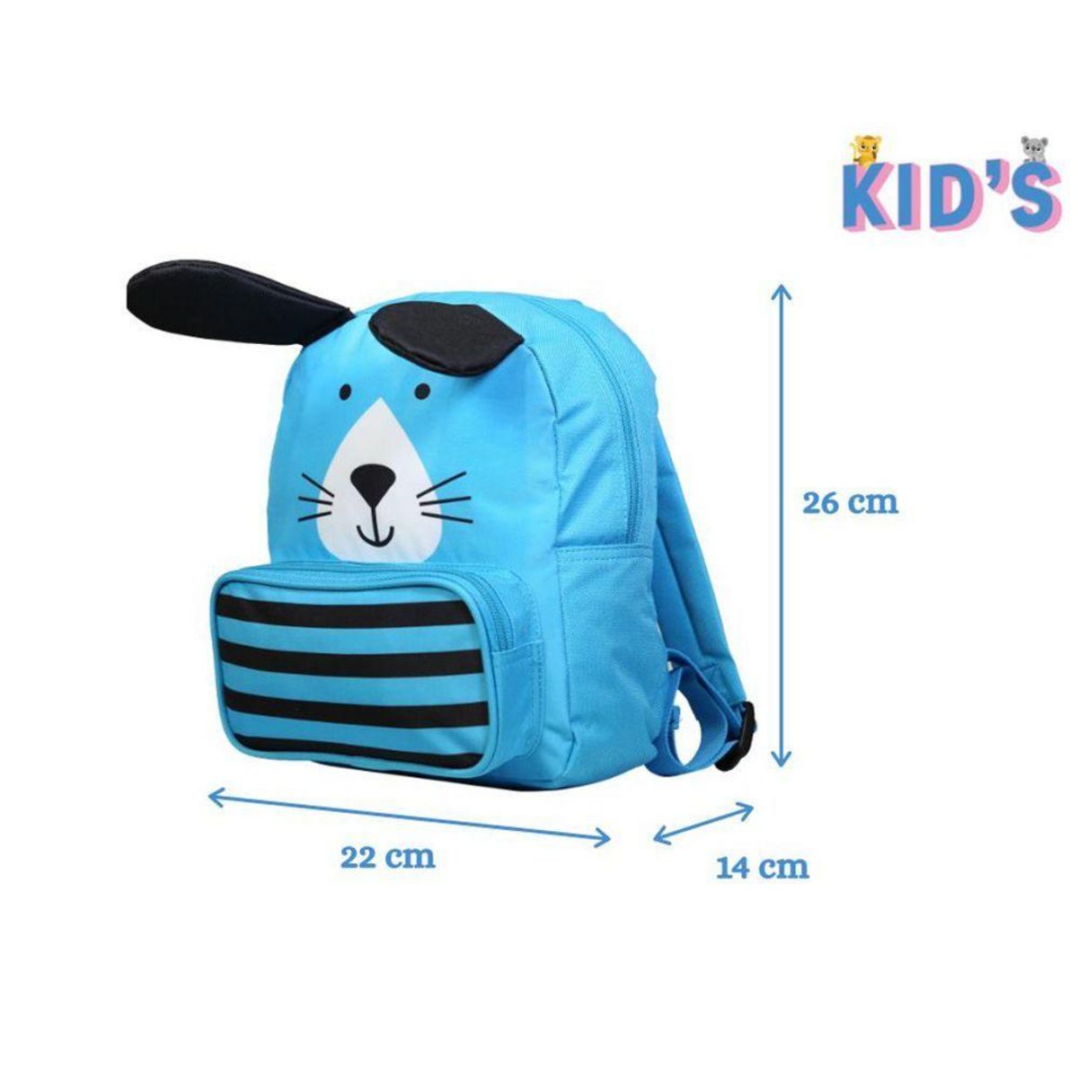 Bagtrotter BAGTROTTER Sac à dos gouter maternelle 3D Chien Kids Bleu