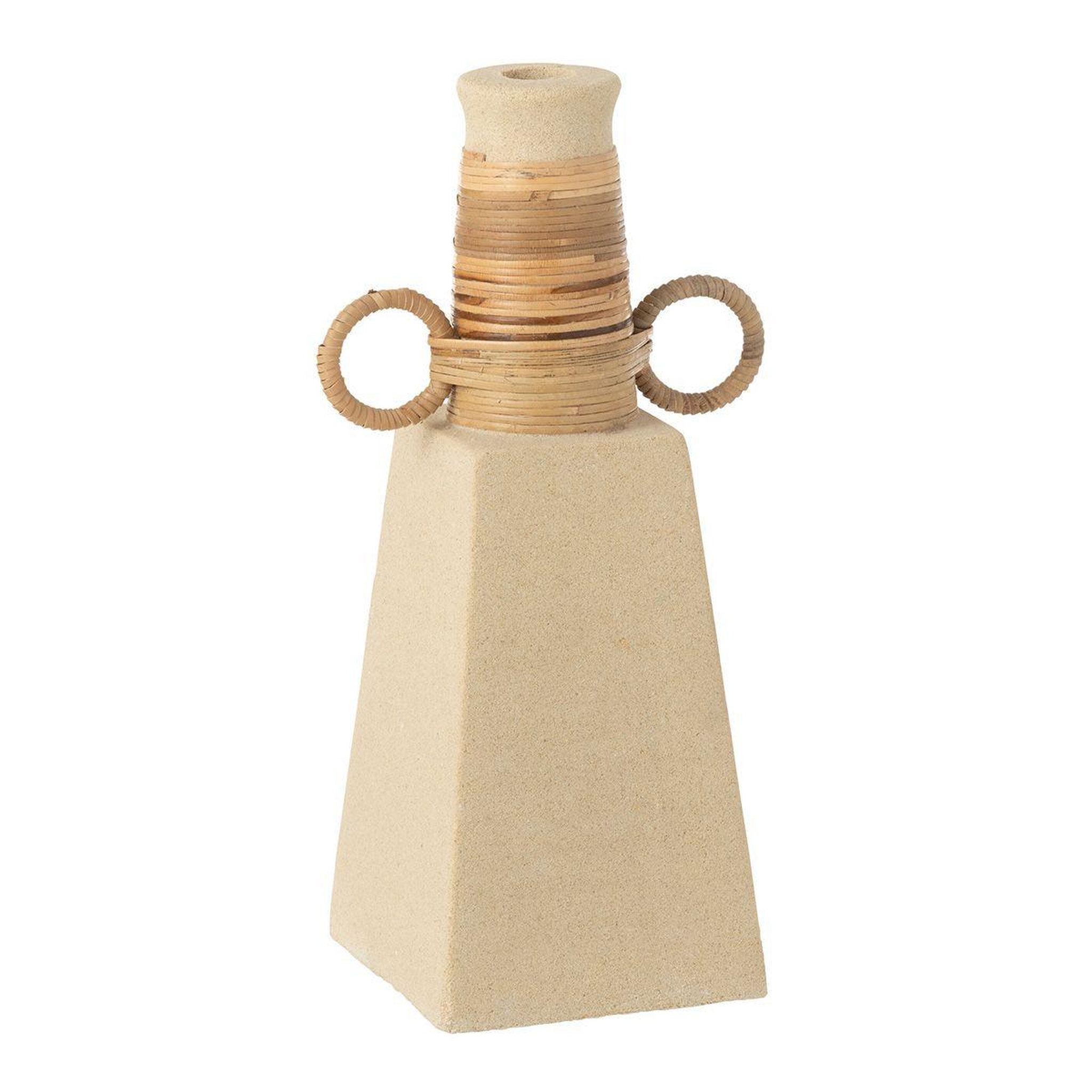 J-LINE Vase déco anneaux ronds  céline  29cm beige