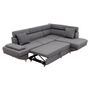 Voir la diapositive 8 : Canapé d'angle droit convertible 5 places tissu pieds bois clair MARIUS 