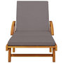 Voir la diapositive 5 : VIDAXL Chaise longue avec coussin et table bois d'acacia massif