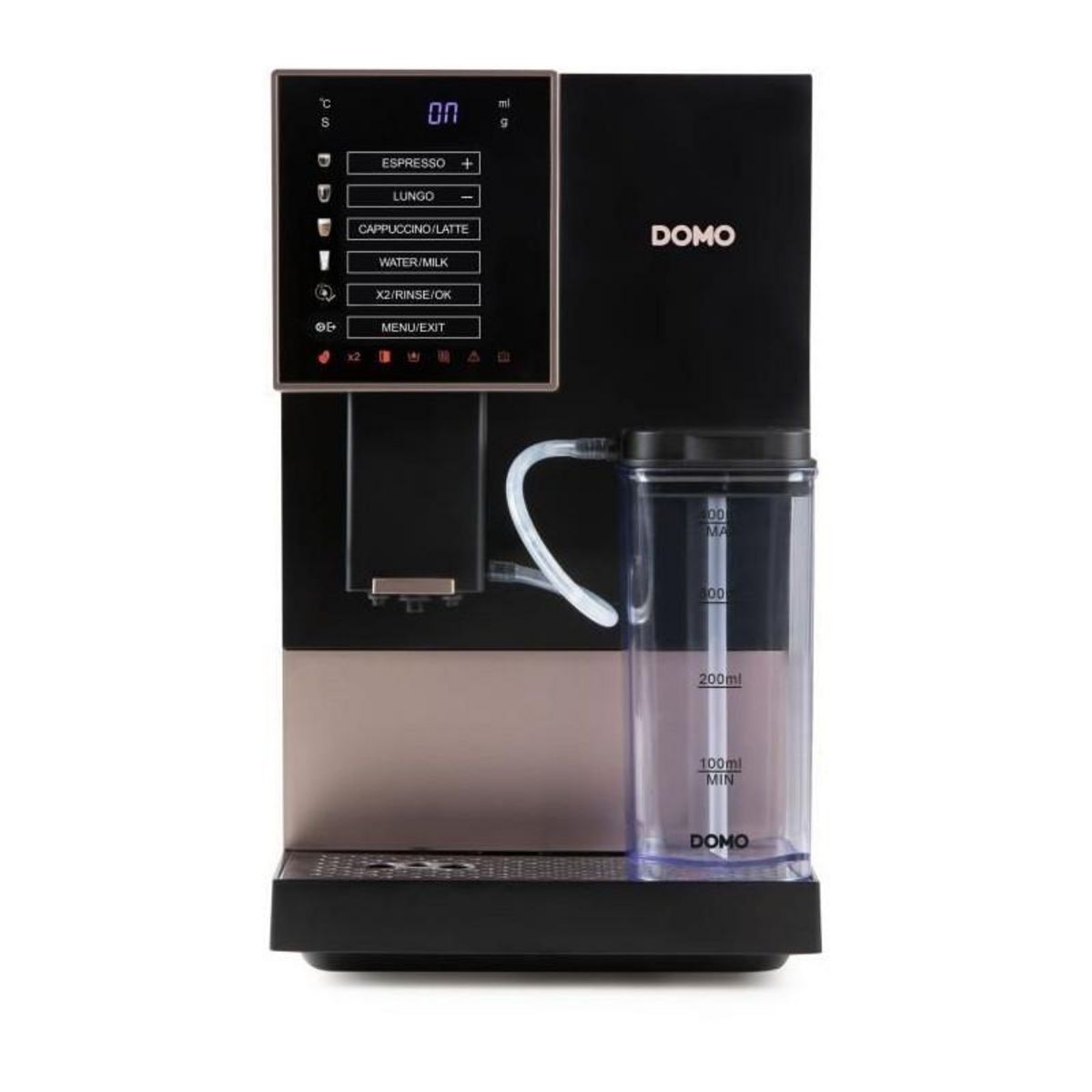 Domo Machine a expresso automatique avec broyeur - DOMO - DO743K - 1350 W - 19 bar - 125 g café - Noir